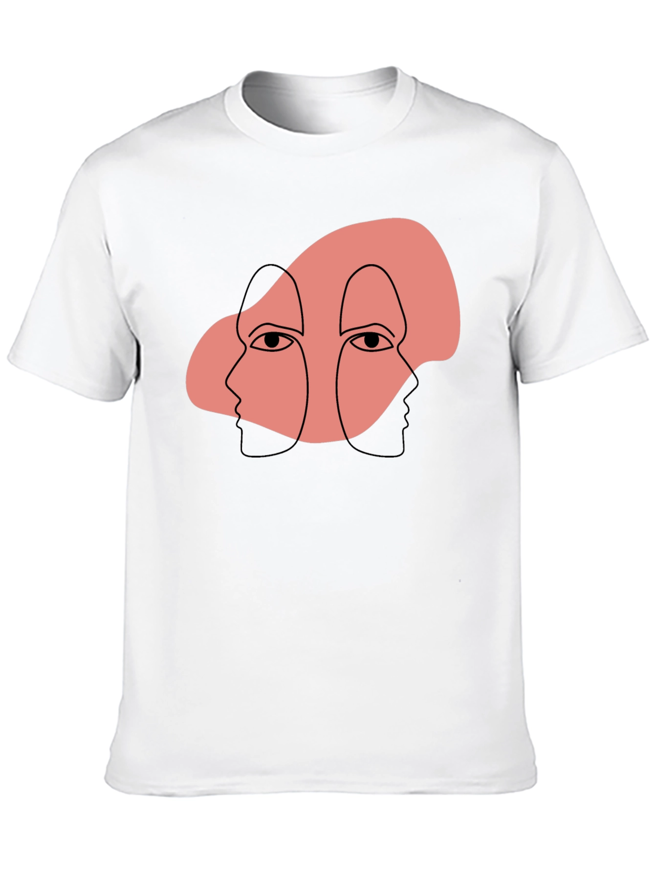 Abstract Face Graphic Print Black T-Shirt