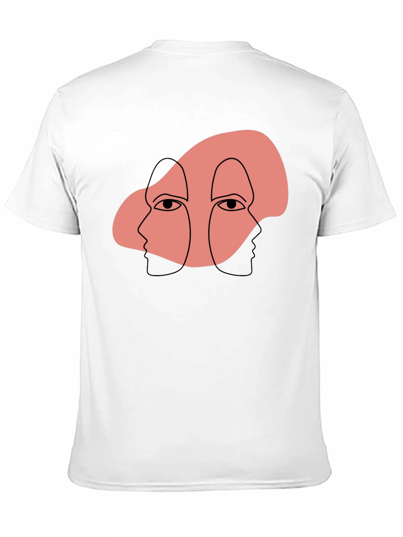 Abstract Face Graphic Print Black T-Shirt
