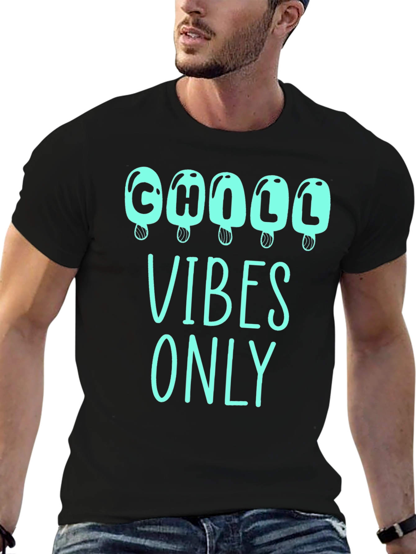 Chill Vibes Only Graphic Tee - Ice Cream Design