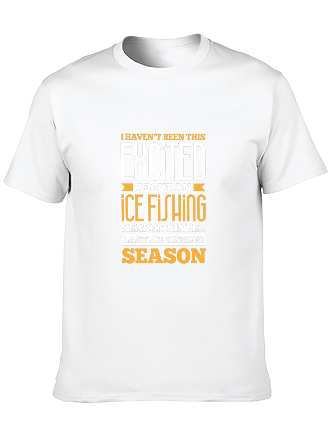 Excited Ice Fishing Season Black T-Shirt
