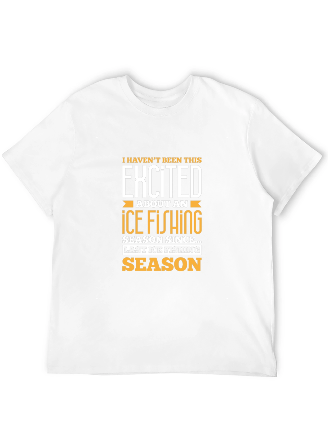 Excited Ice Fishing Season Black T-Shirt