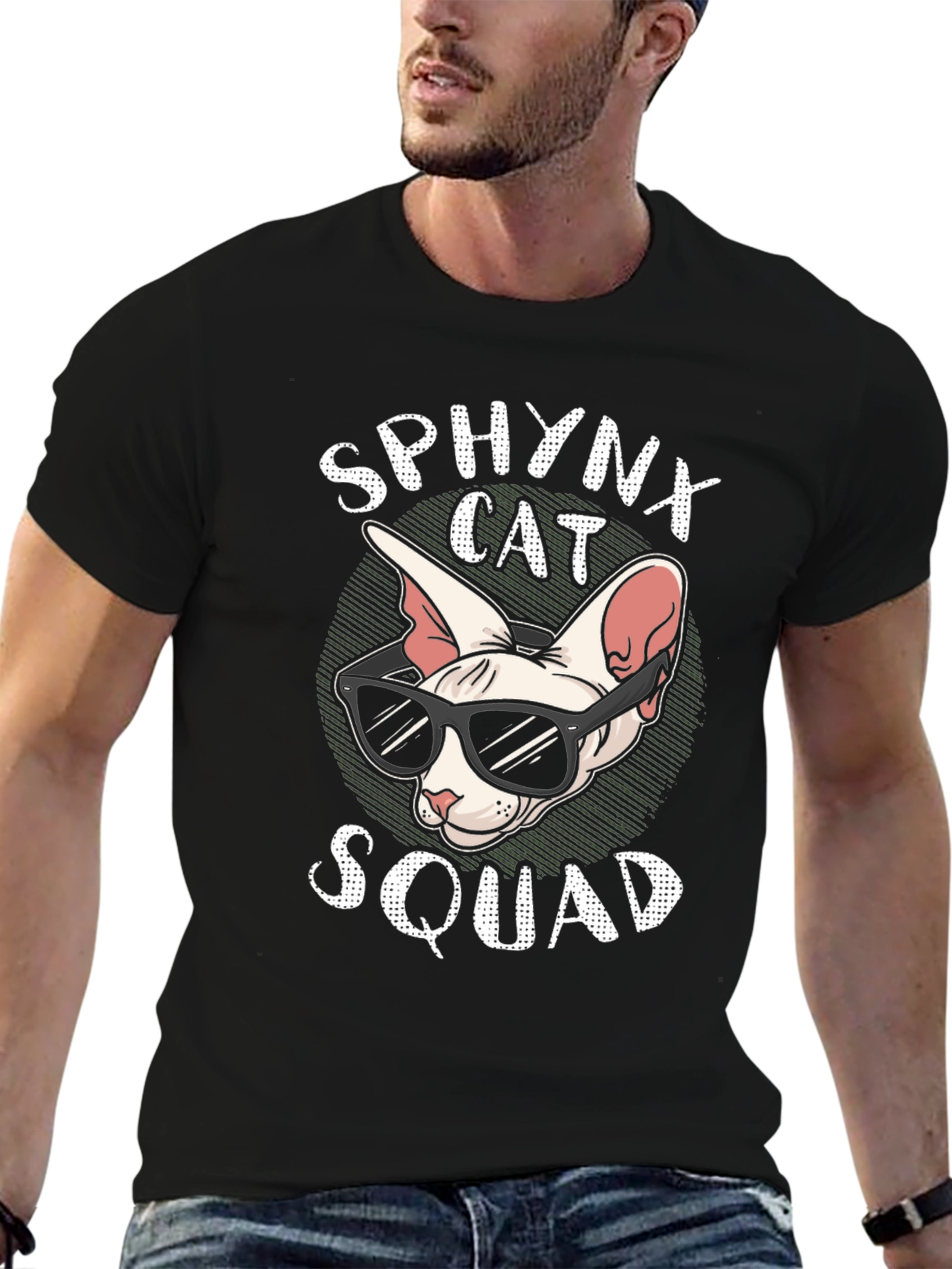 Sphynx Cat Squad Graphic T-Shirt