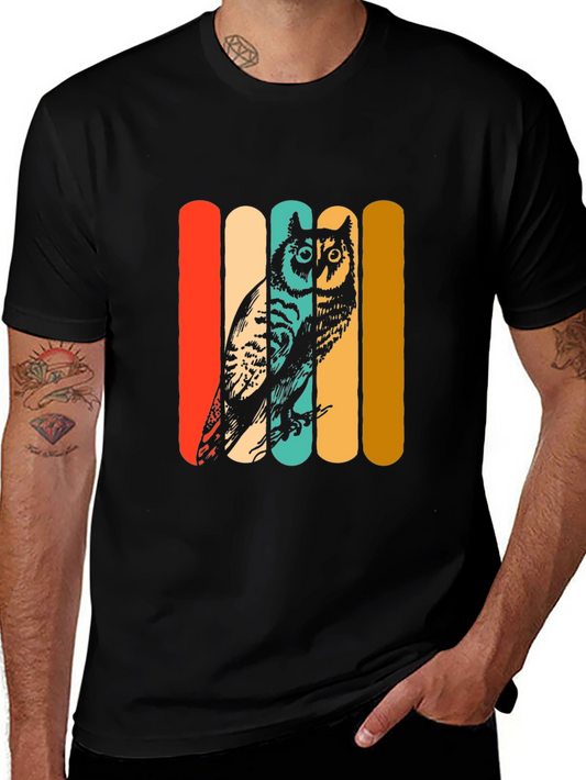 Retro Owl Graphic T-Shirt - Vintage Style Tee