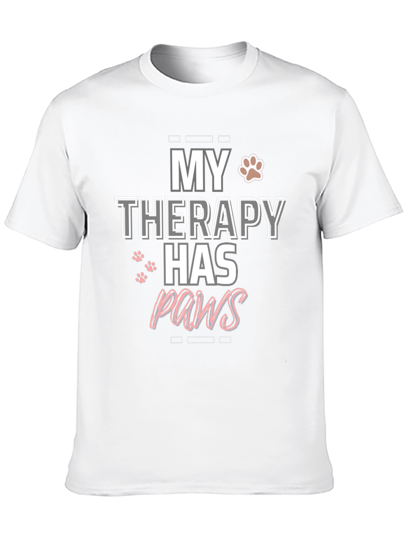My Therapy Has Paws Black Graphic T-Shirt