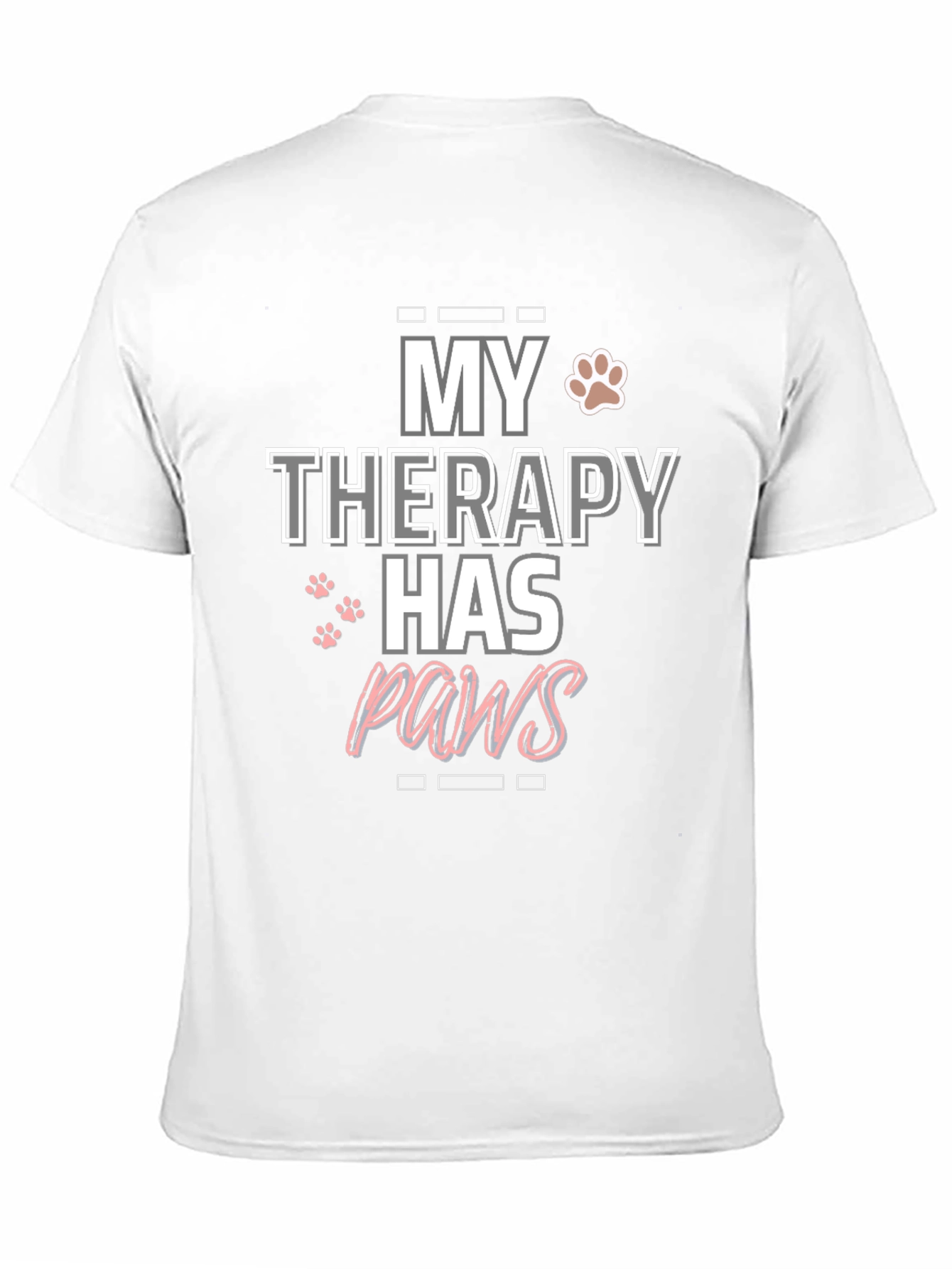 My Therapy Has Paws Black Graphic T-Shirt