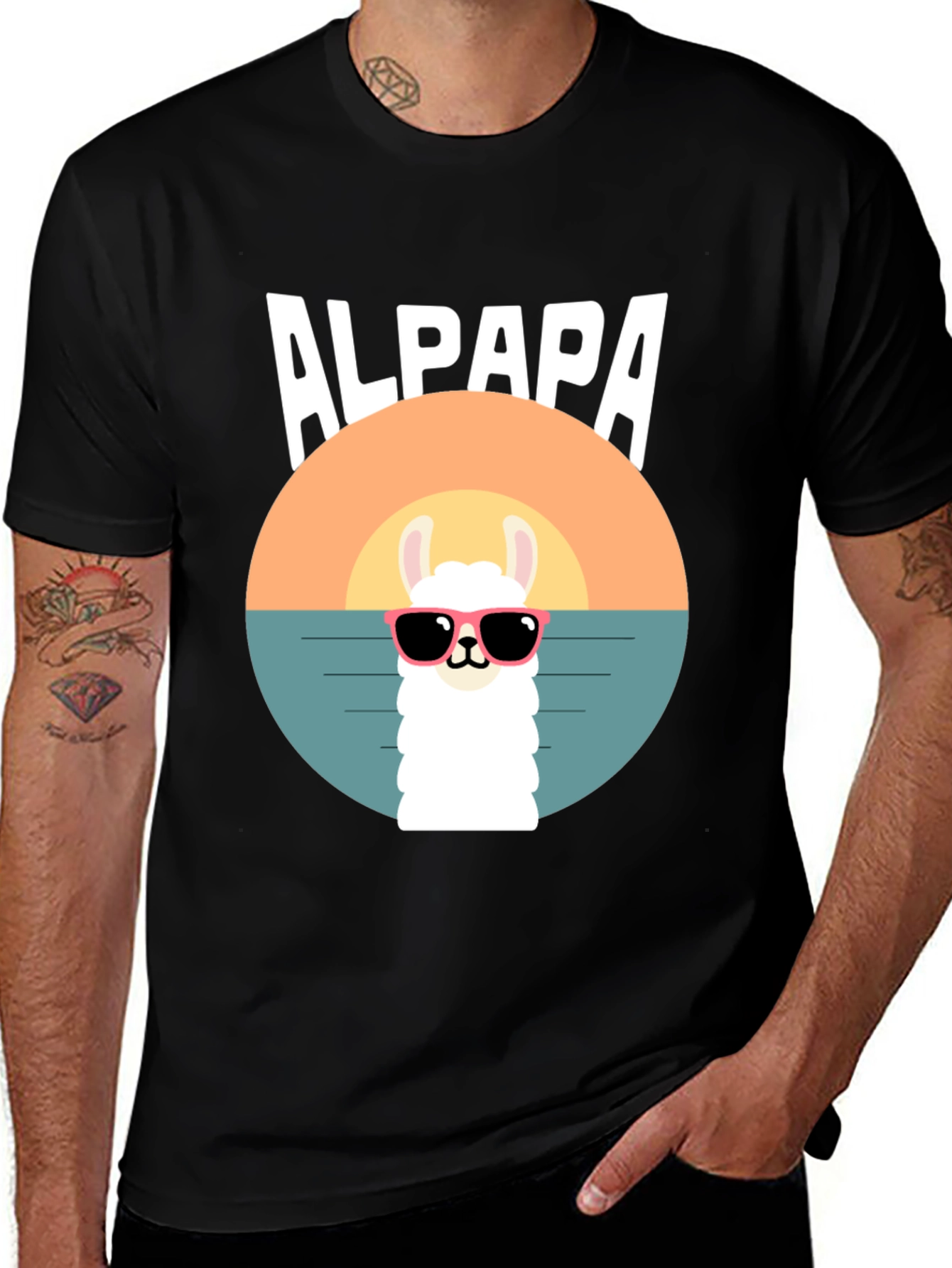 Alpaca Sunset T-Shirt - Cool Graphic Tee