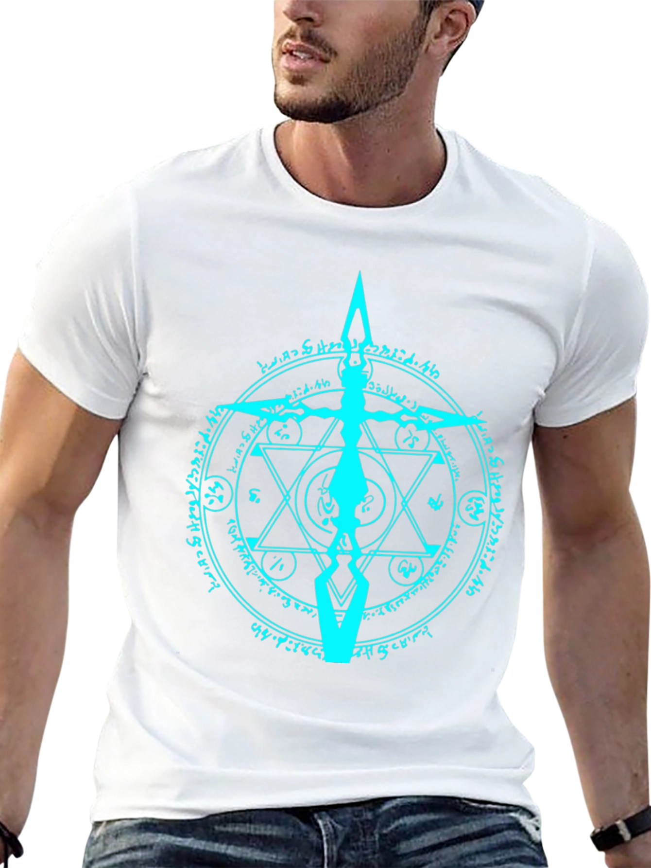 Mystic Symbol Graphic Print Black Tee