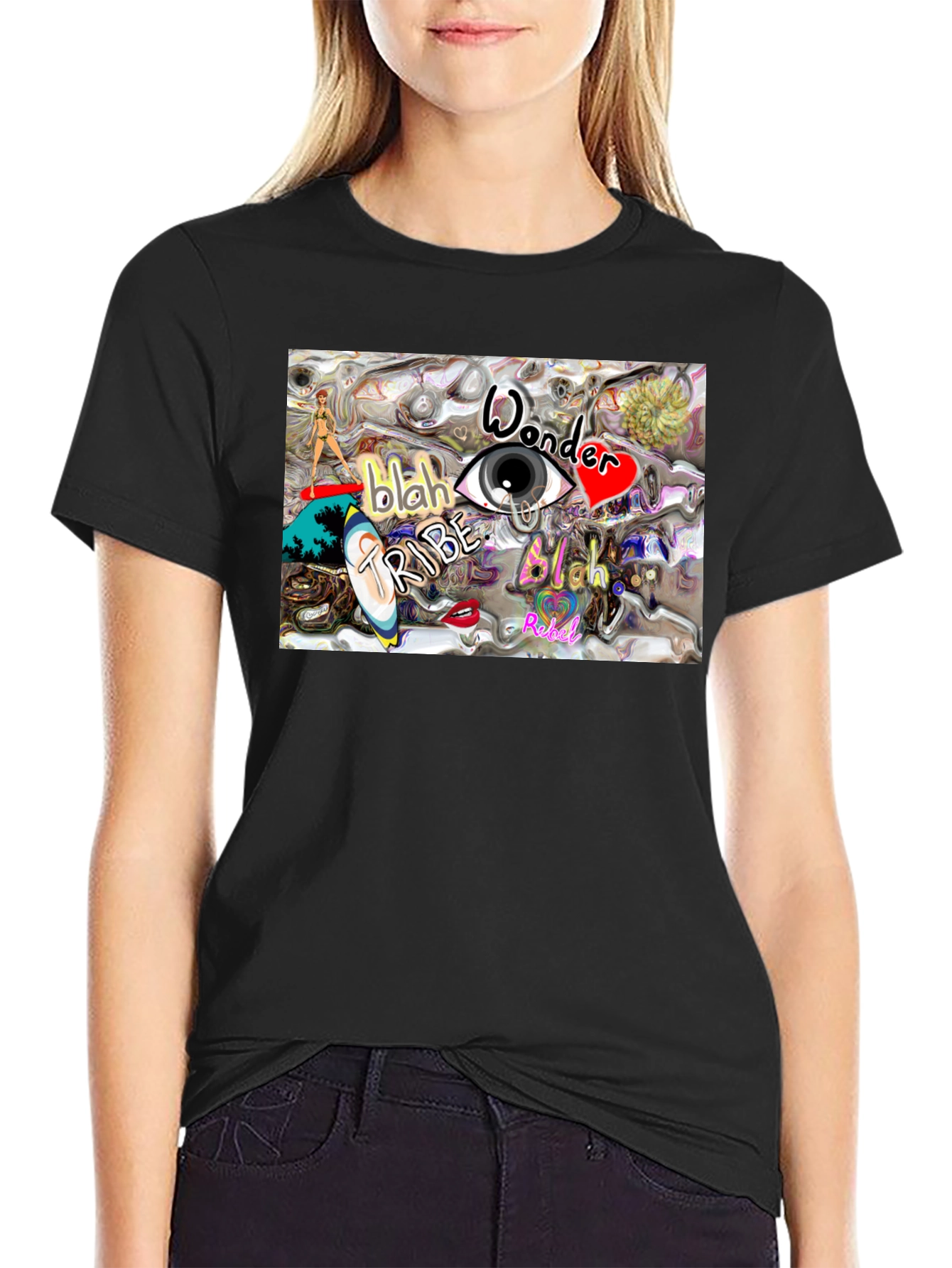 Eye Wonder Tribe Graphic Tee - Black