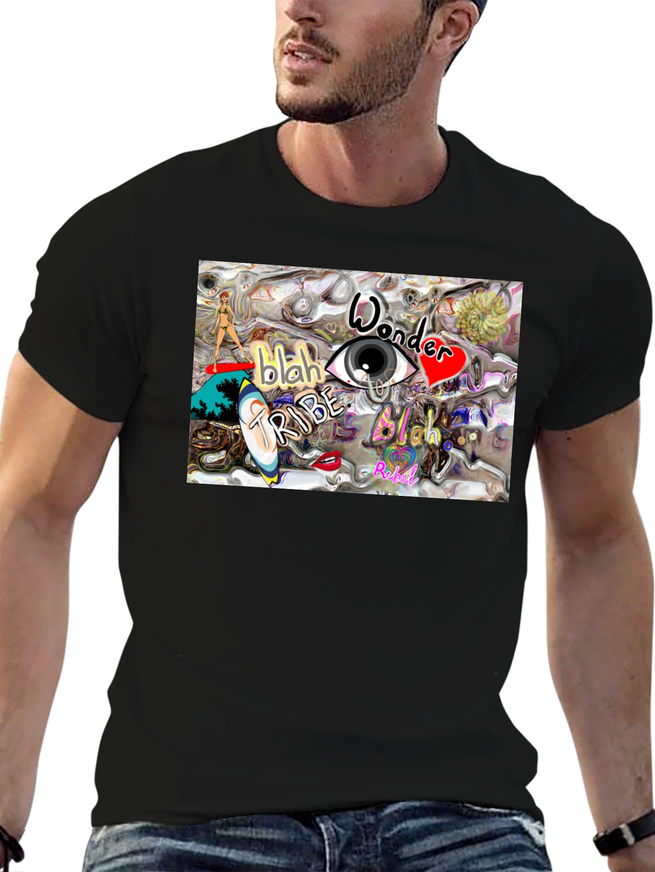 Eye Wonder Tribe Graphic Tee - Black