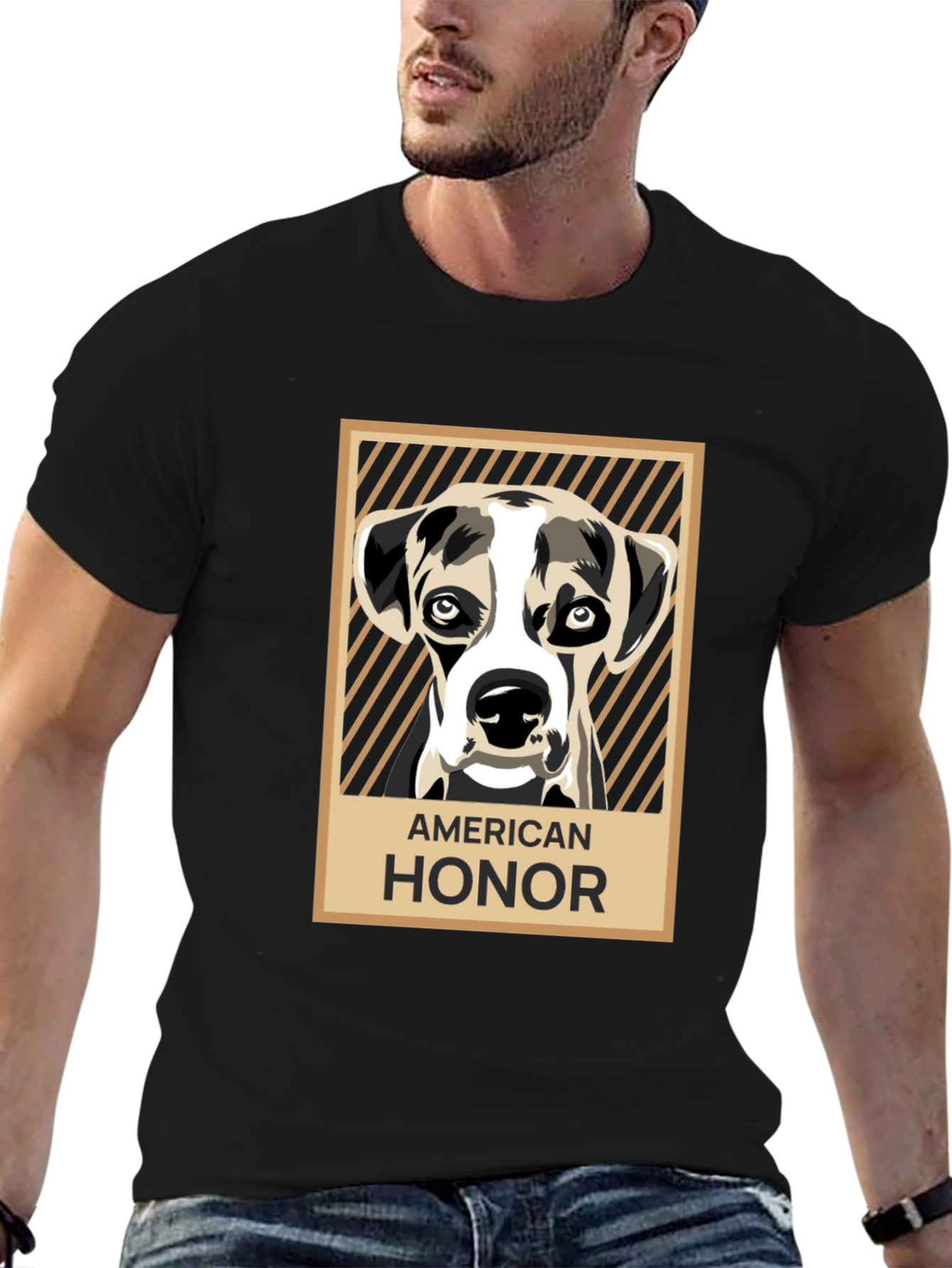 American Honor Dog Graphic Tee - Black