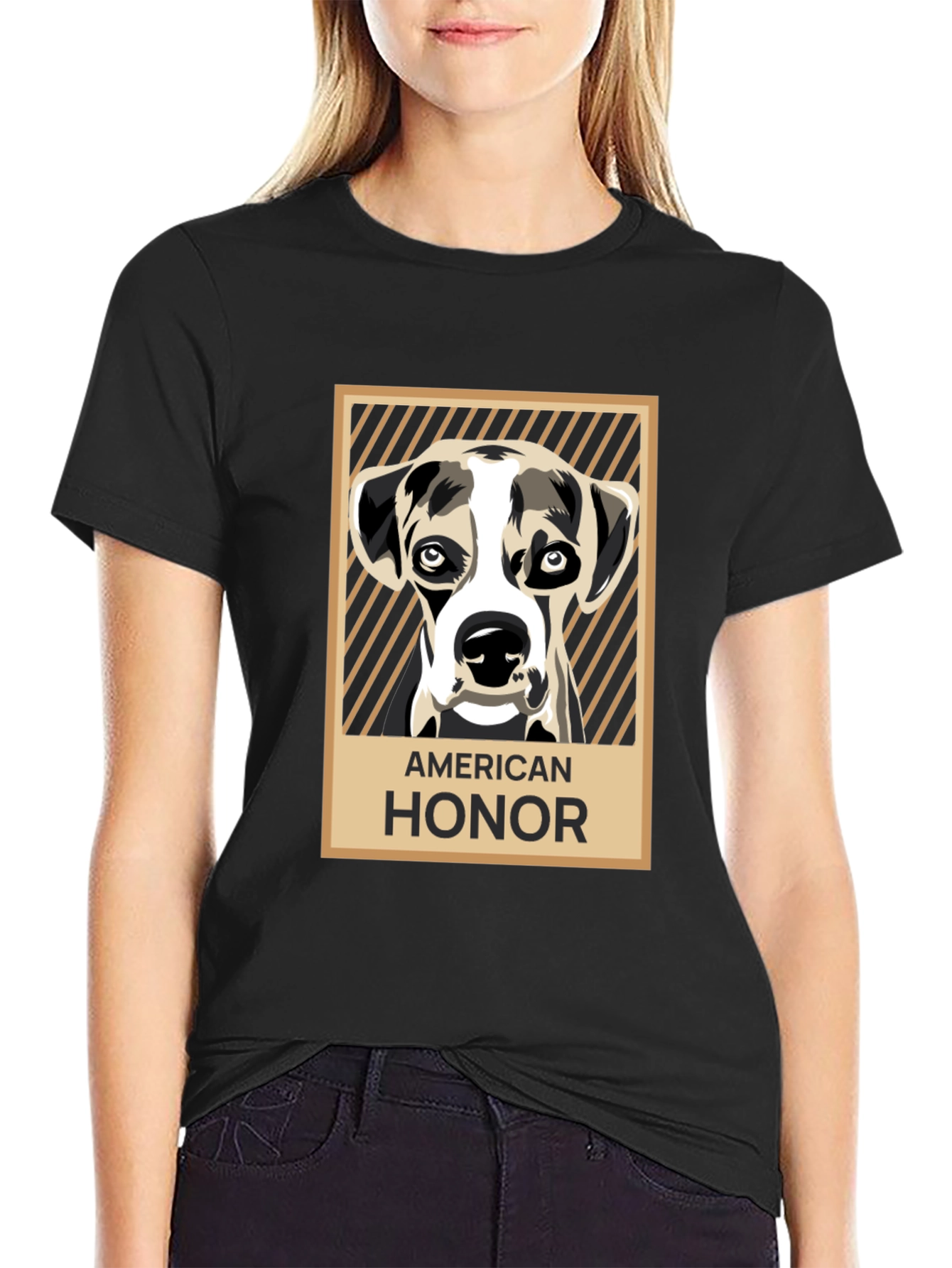 American Honor Dog Graphic Tee - Black