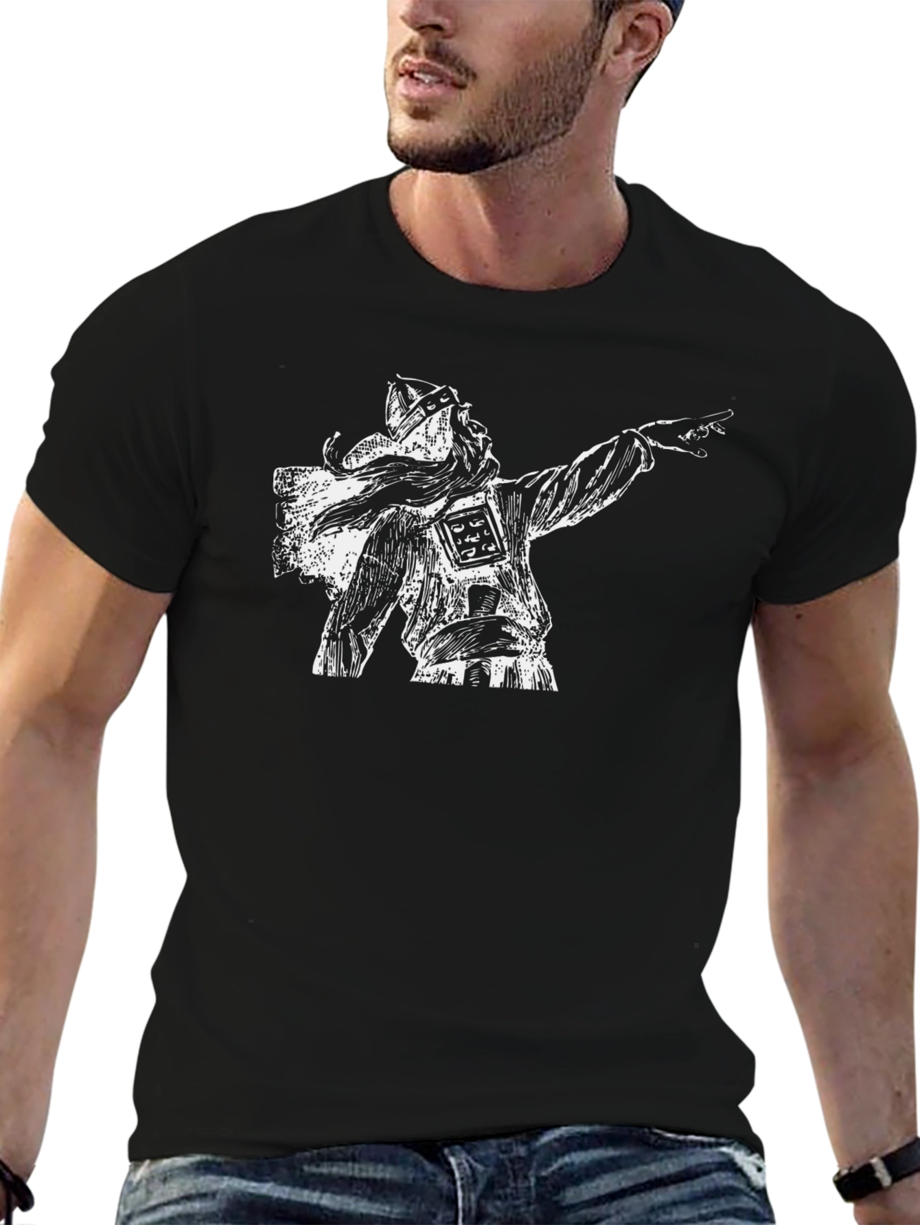 Viking Warrior Graphic Tee - Black