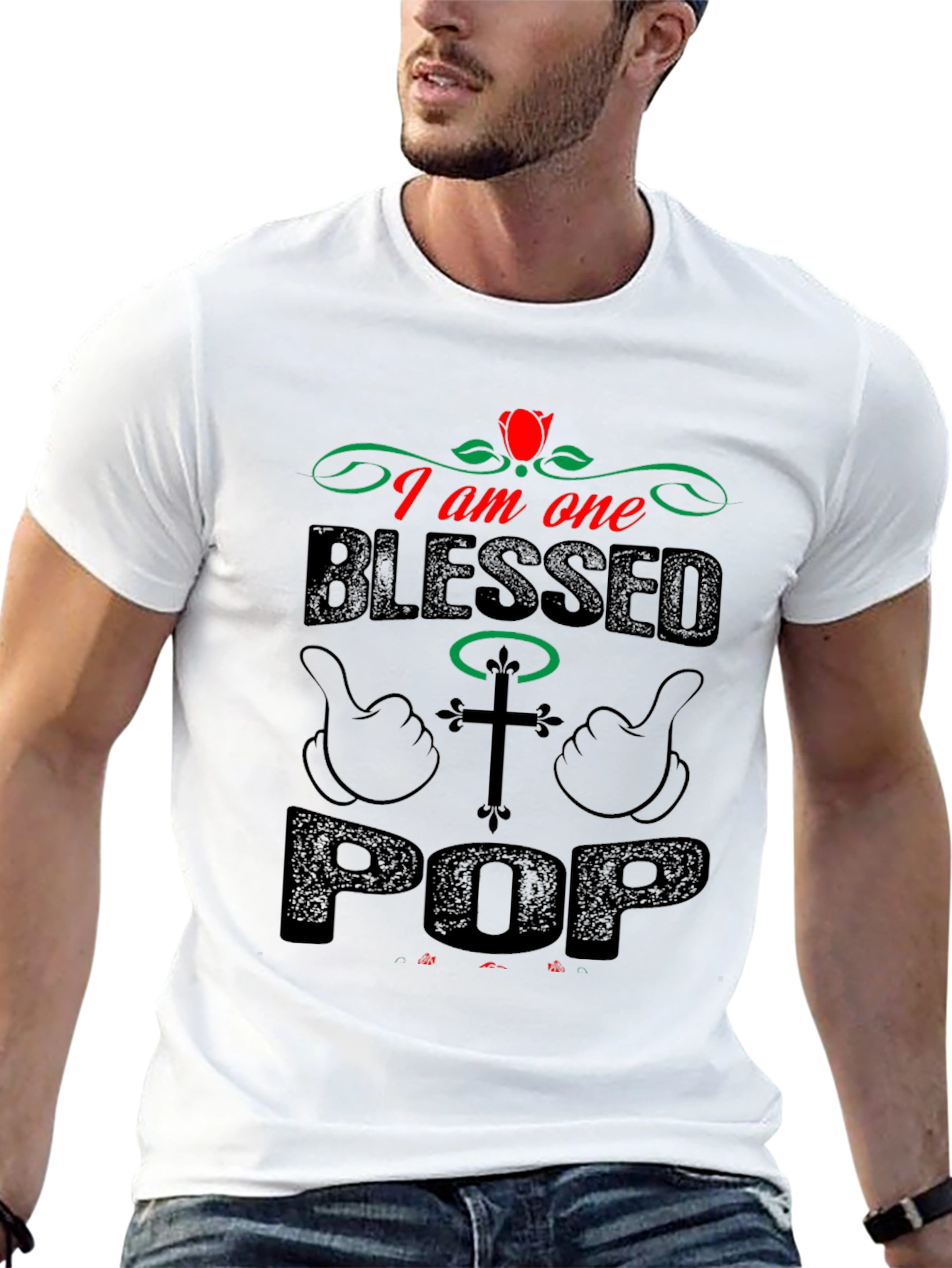 Blessed Pop Graphic T-Shirt - Christian Fathers Day Gift