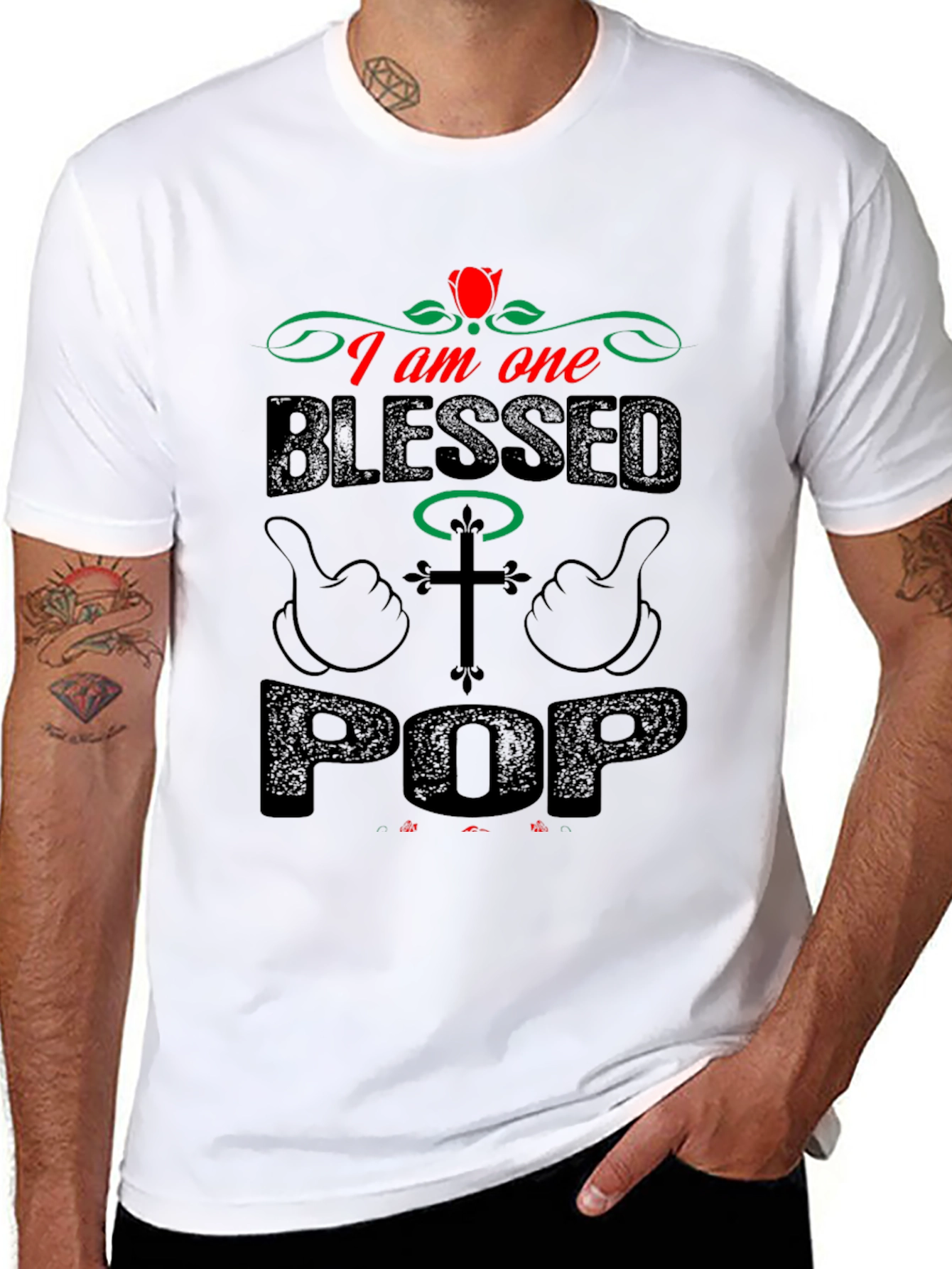 Blessed Pop Graphic T-Shirt - Christian Fathers Day Gift