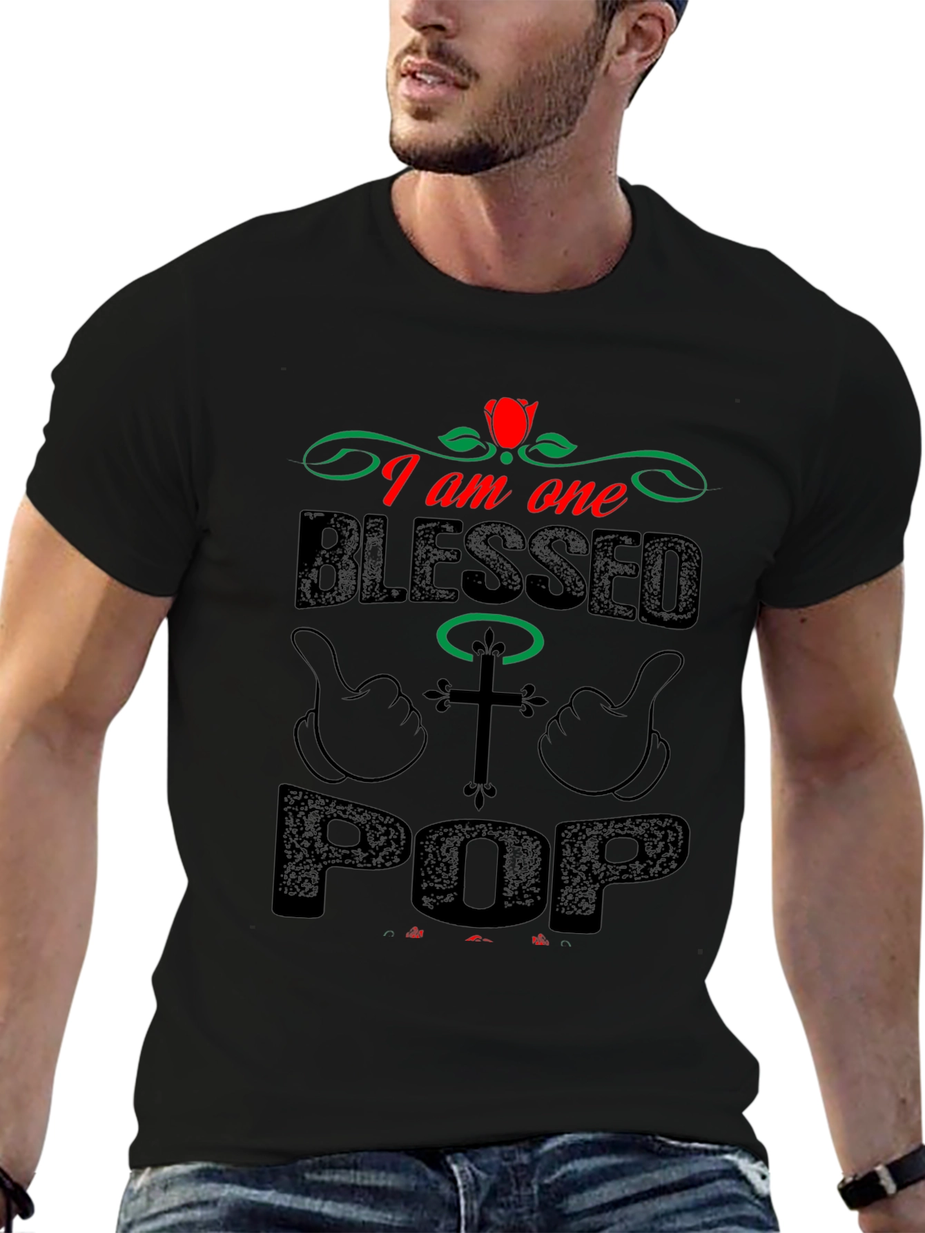 Blessed Pop Graphic T-Shirt - Christian Fathers Day Gift