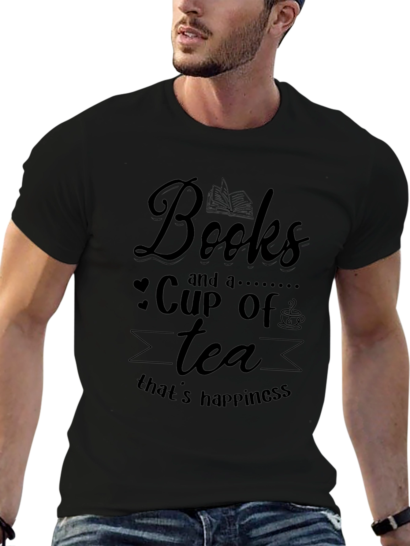 Books and Tea Happiness T-Shirt - Book Lover Tee