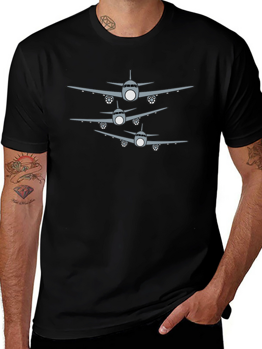Vintage Airplane Formation T-Shirt - Black
