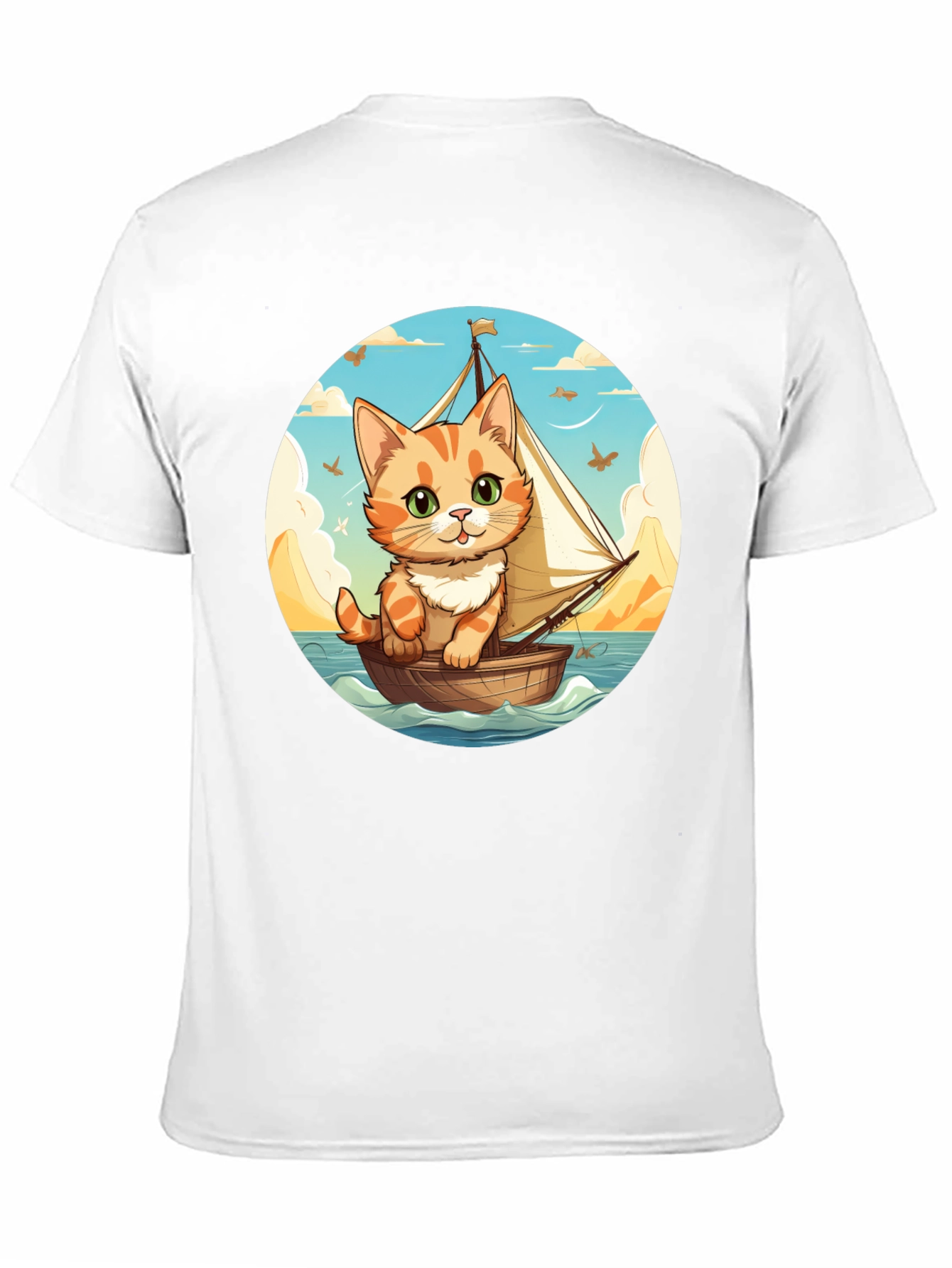 Cute Cat Sailor T-Shirt - Whimsical Graphic Tee