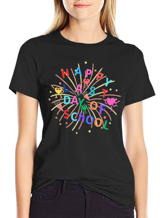 Happy Last Day of School Colorful Graphic Tee