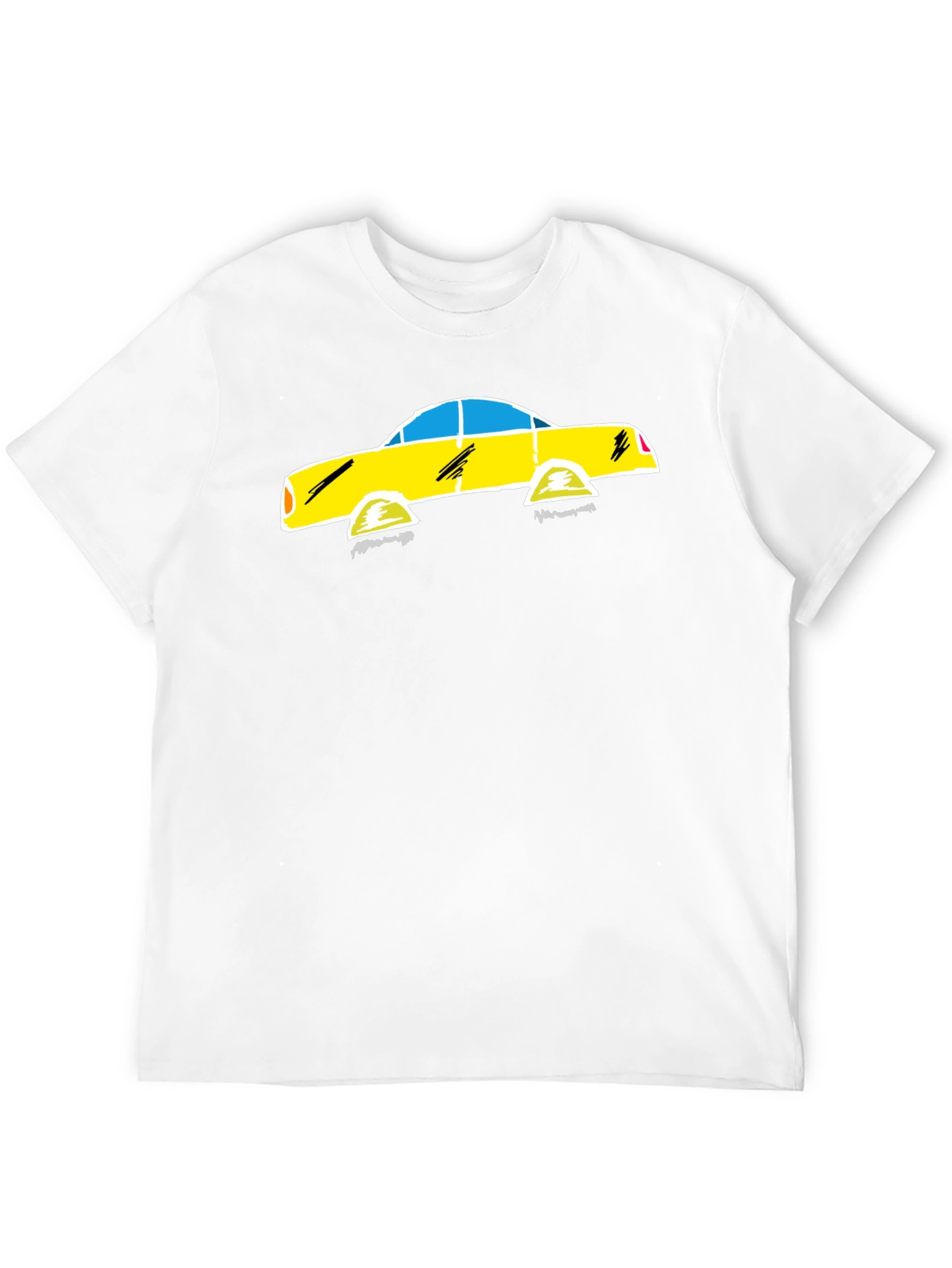 Black Tee with Yellow Car Graphic