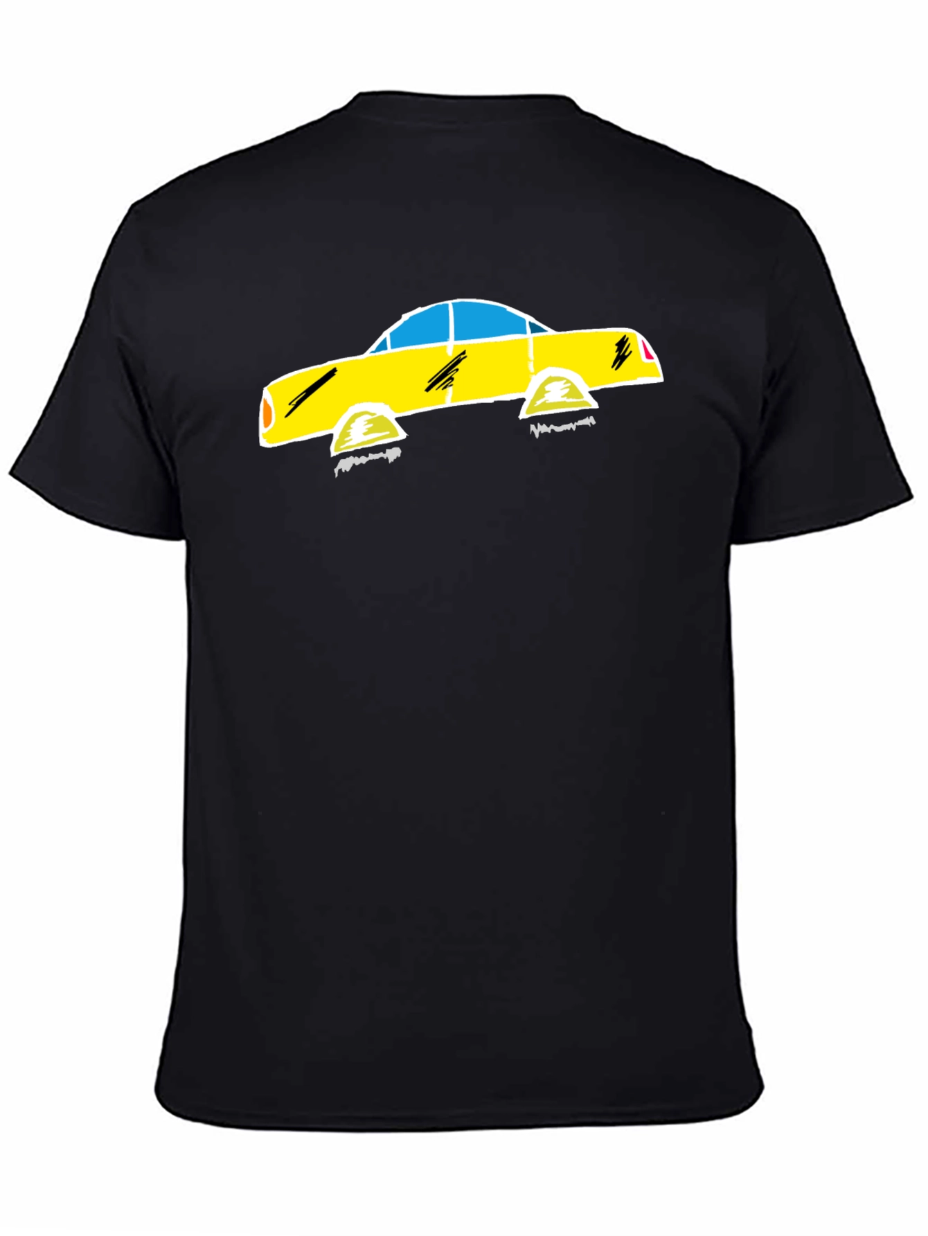 Black Tee with Yellow Car Graphic