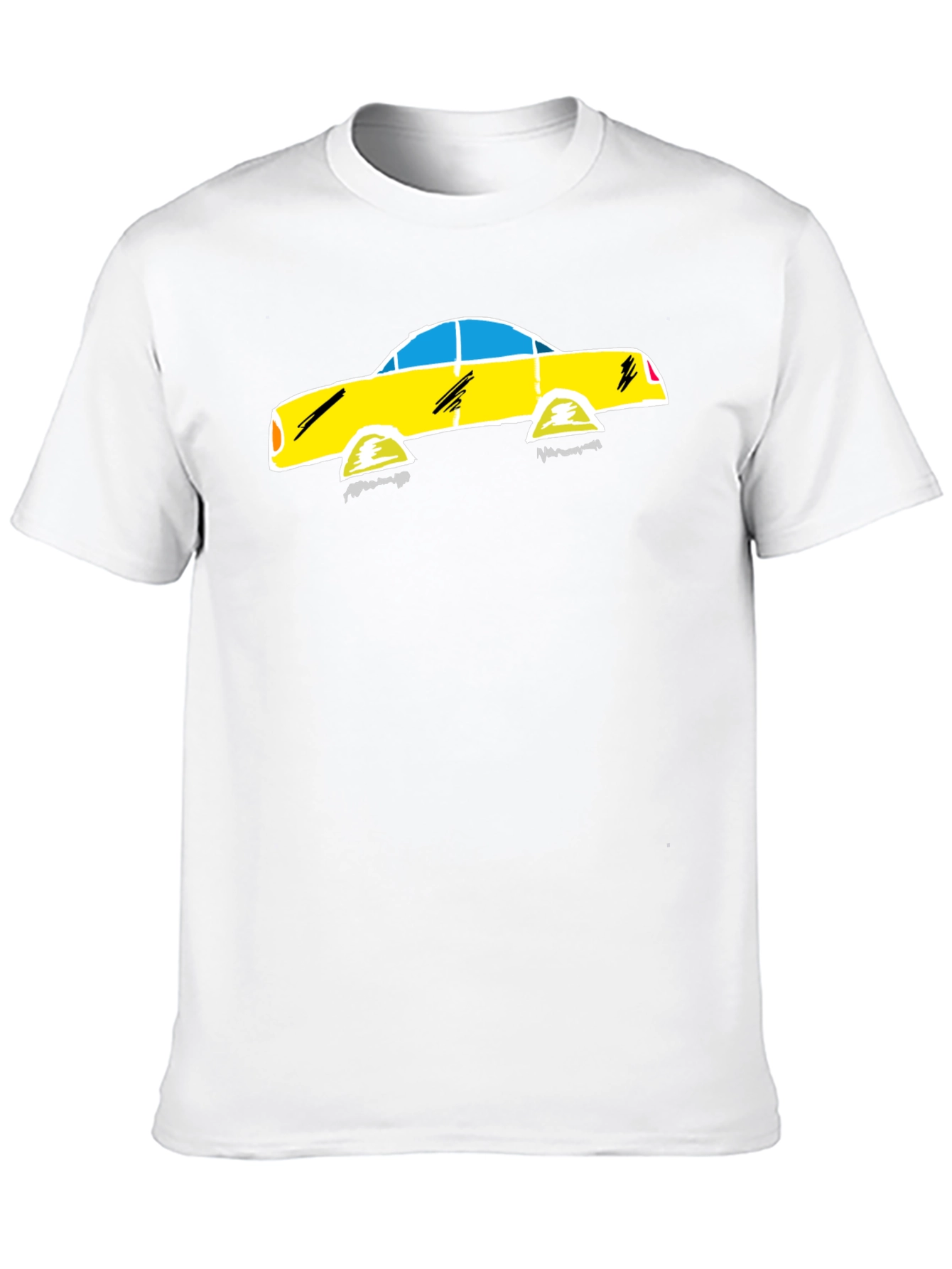 Black Tee with Yellow Car Graphic