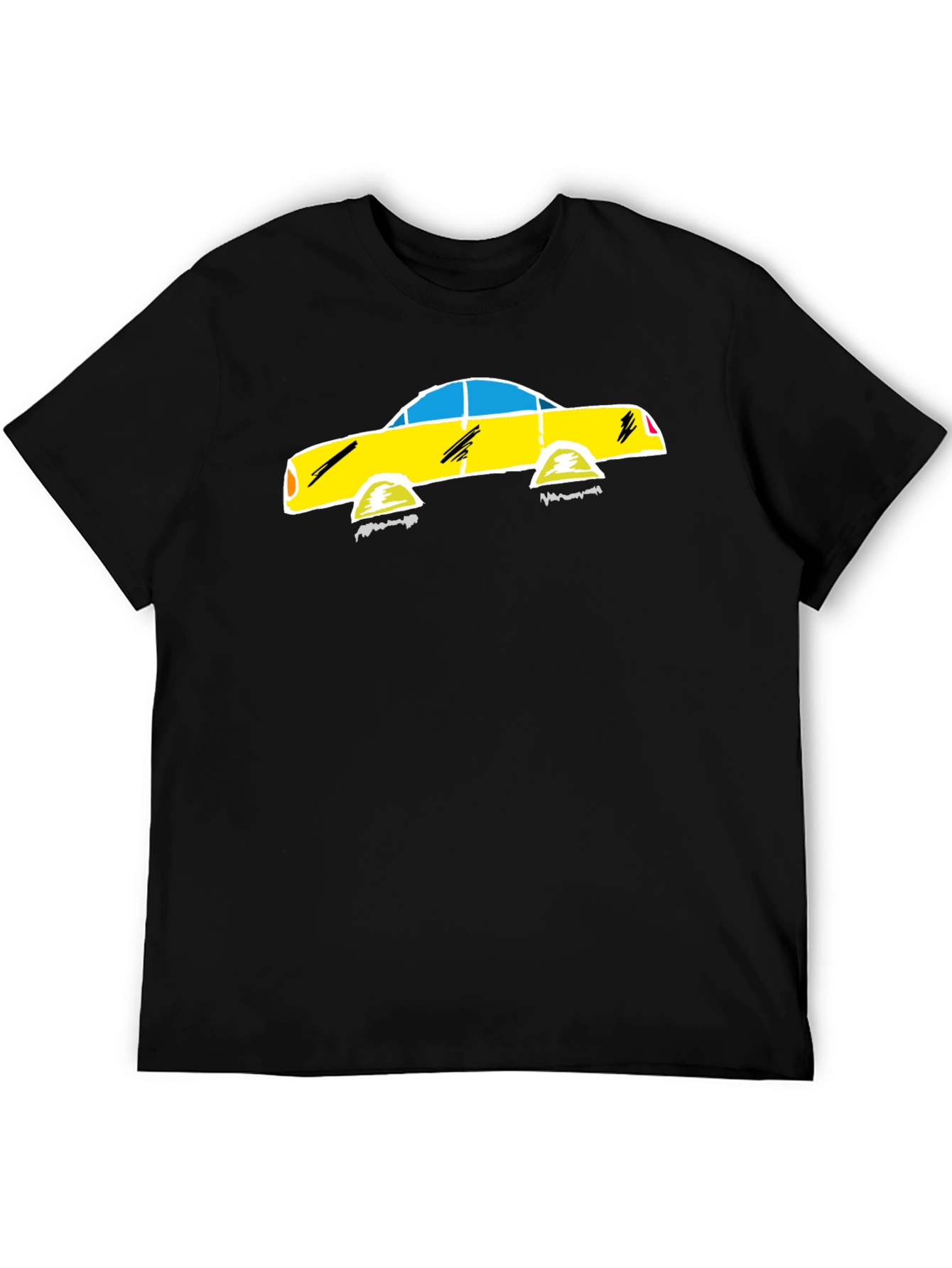 Black Tee with Yellow Car Graphic