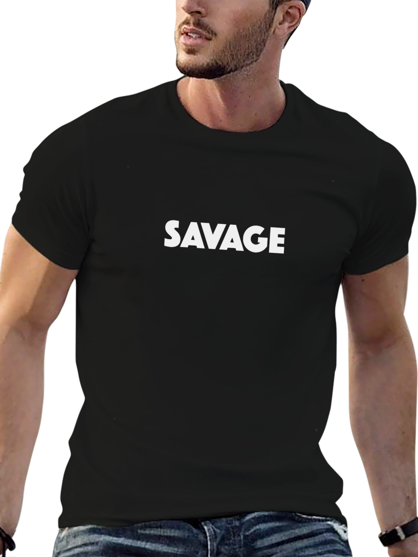 Savage Graphic Tee - Mens Black Cotton T-Shirt