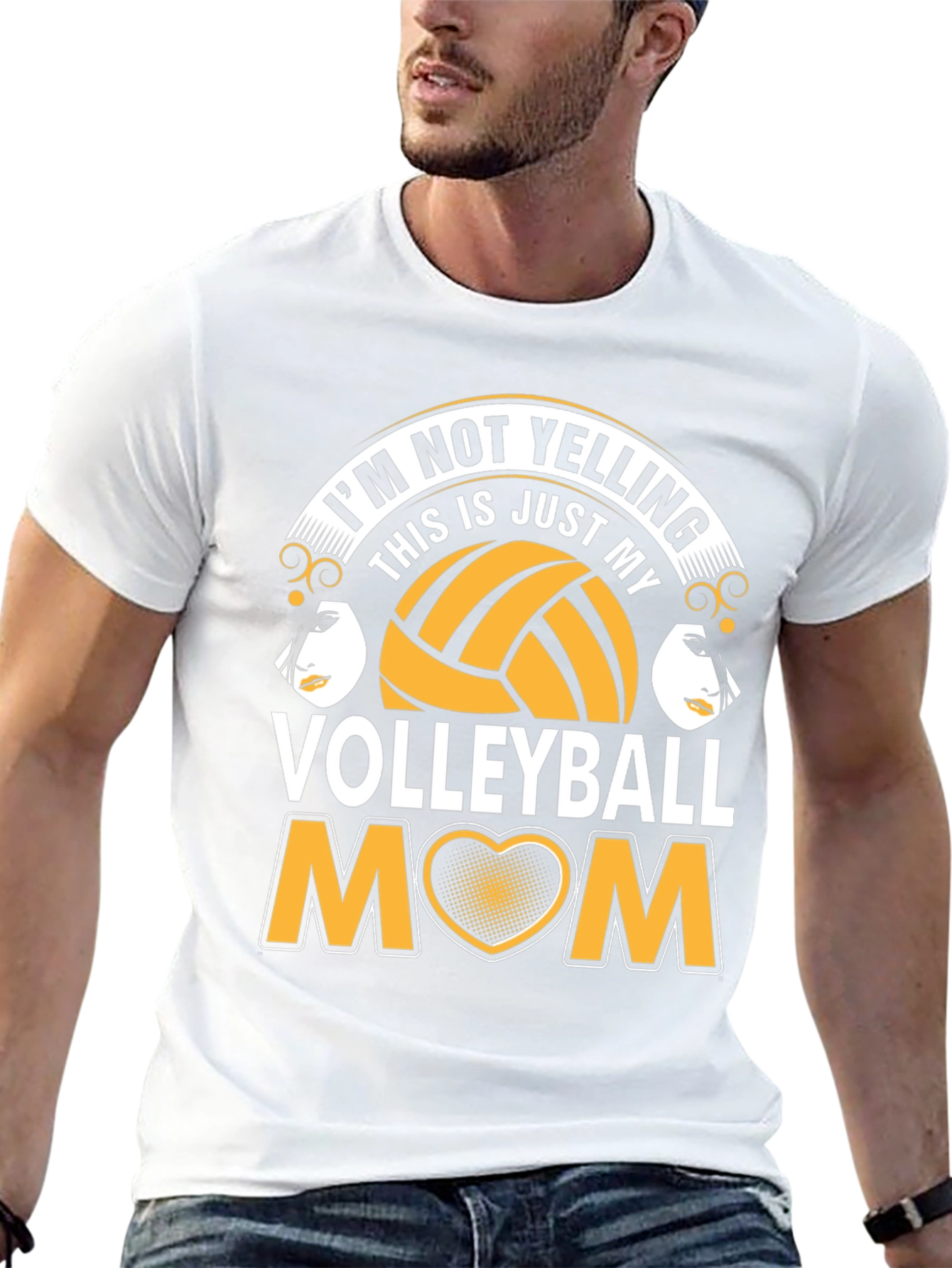 Volleyball Mom T-Shirt - Im Not Yelling!