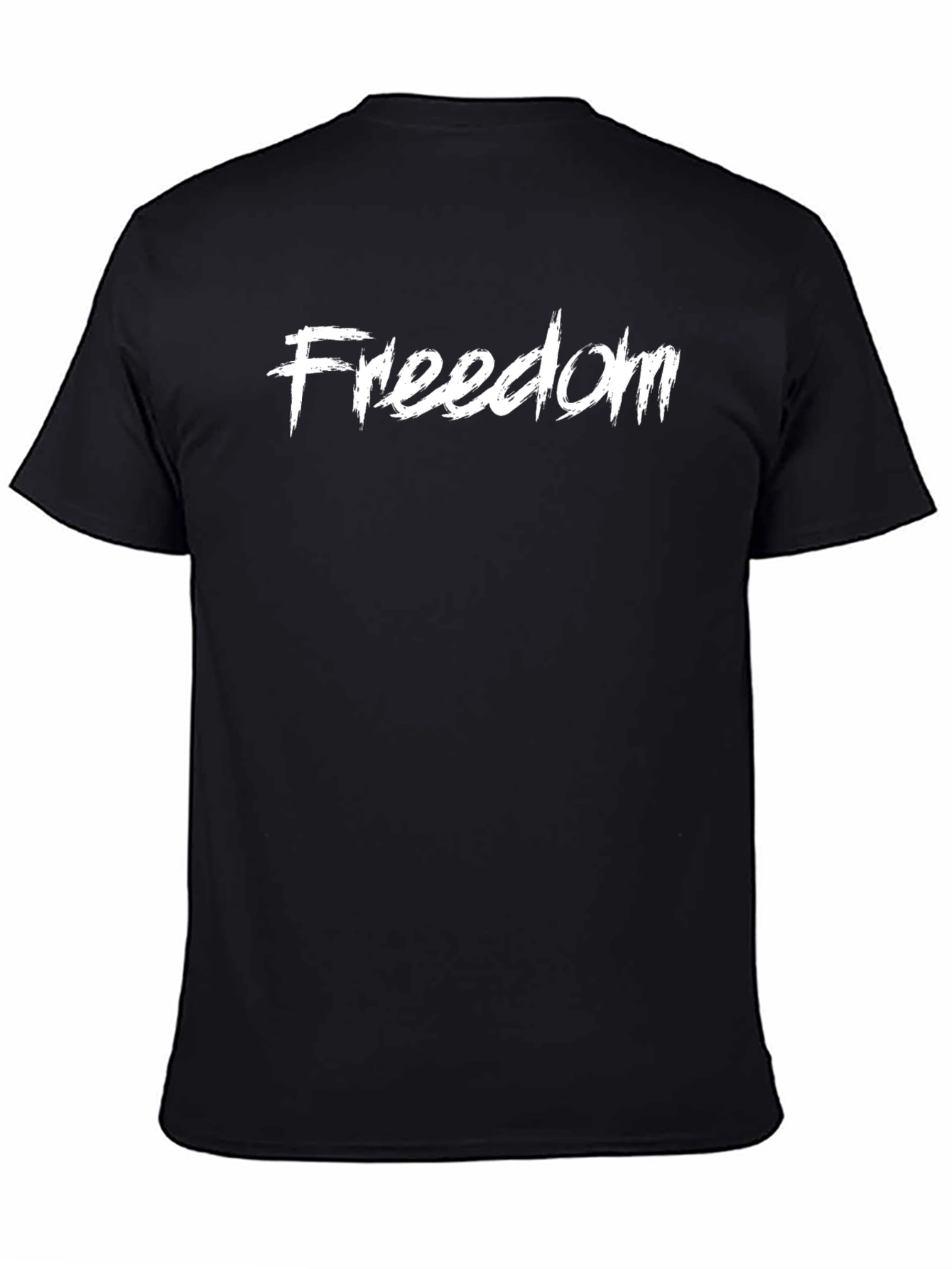 Freedom Graphic Print Short Sleeve Black T-Shirt