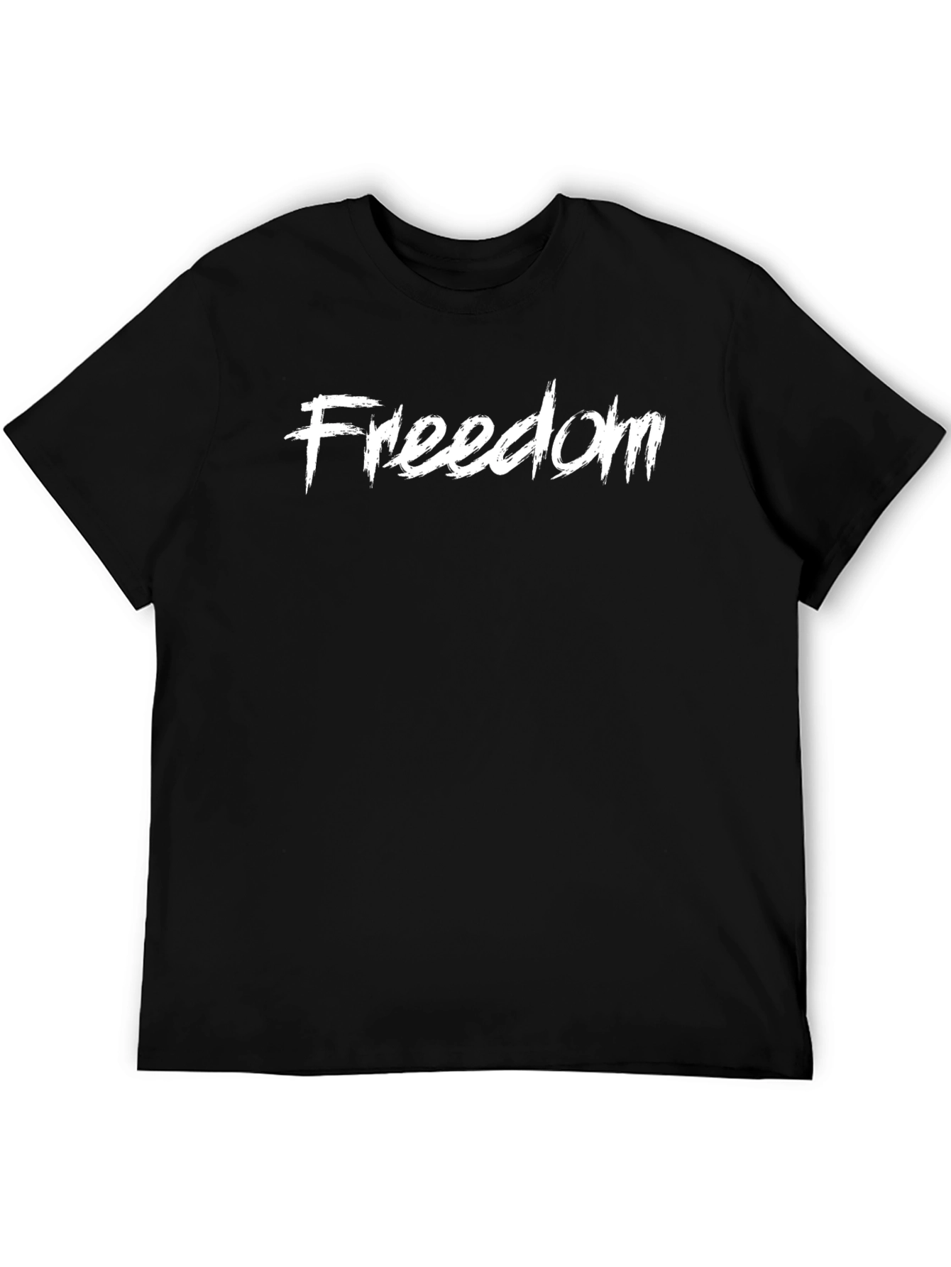 Freedom Graphic Print Short Sleeve Black T-Shirt