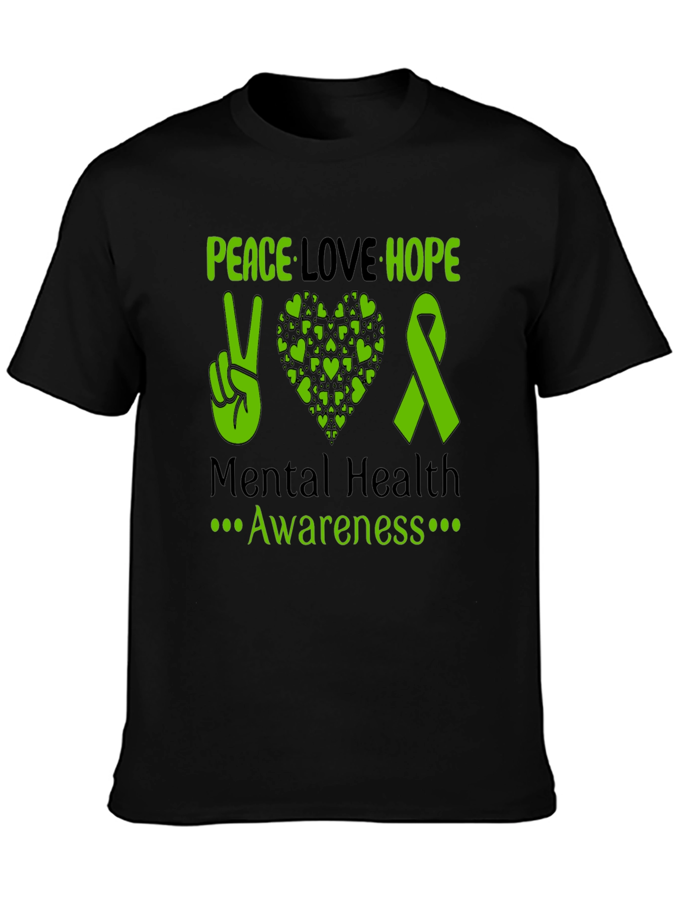 Peace Love Hope Mental Health Awareness Tee