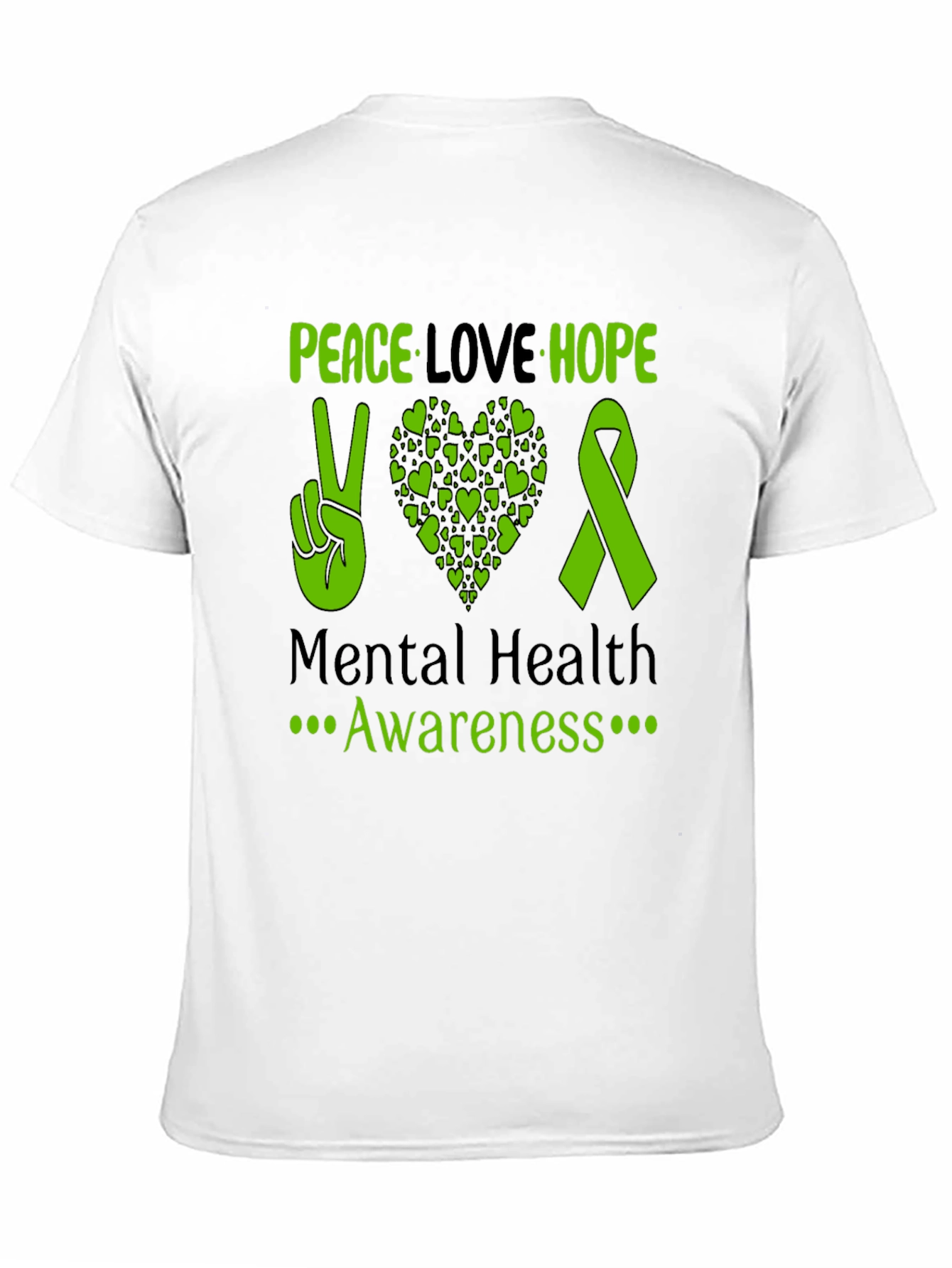 Peace Love Hope Mental Health Awareness Tee