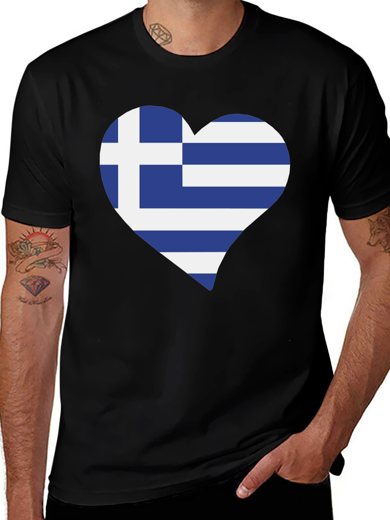 Greece Flag Heart T-Shirt