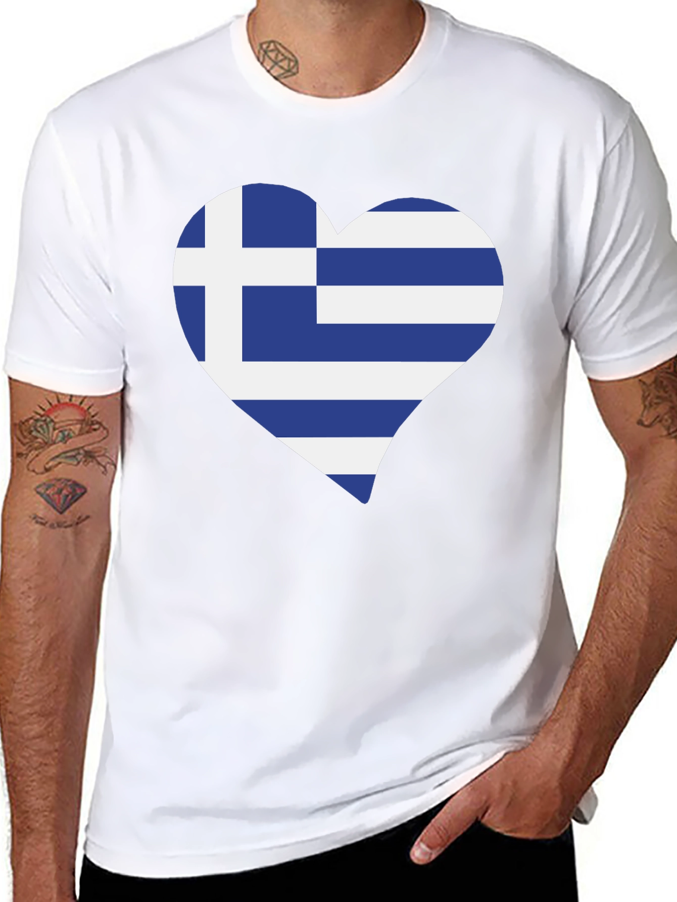 Greece Flag Heart T-Shirt