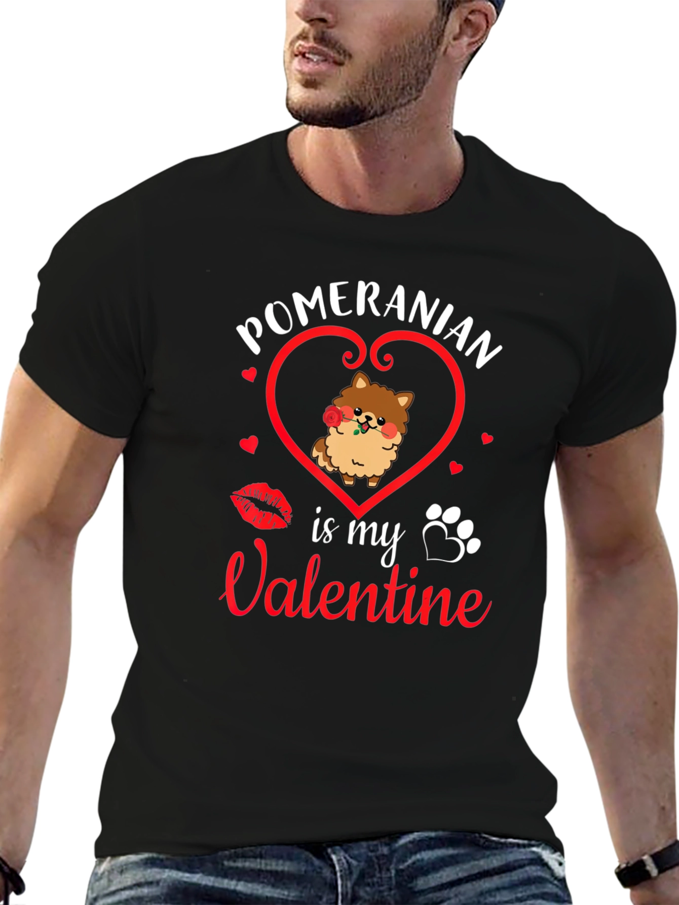 Pomeranian Valentines Day T-Shirt: Dog Lover Gift