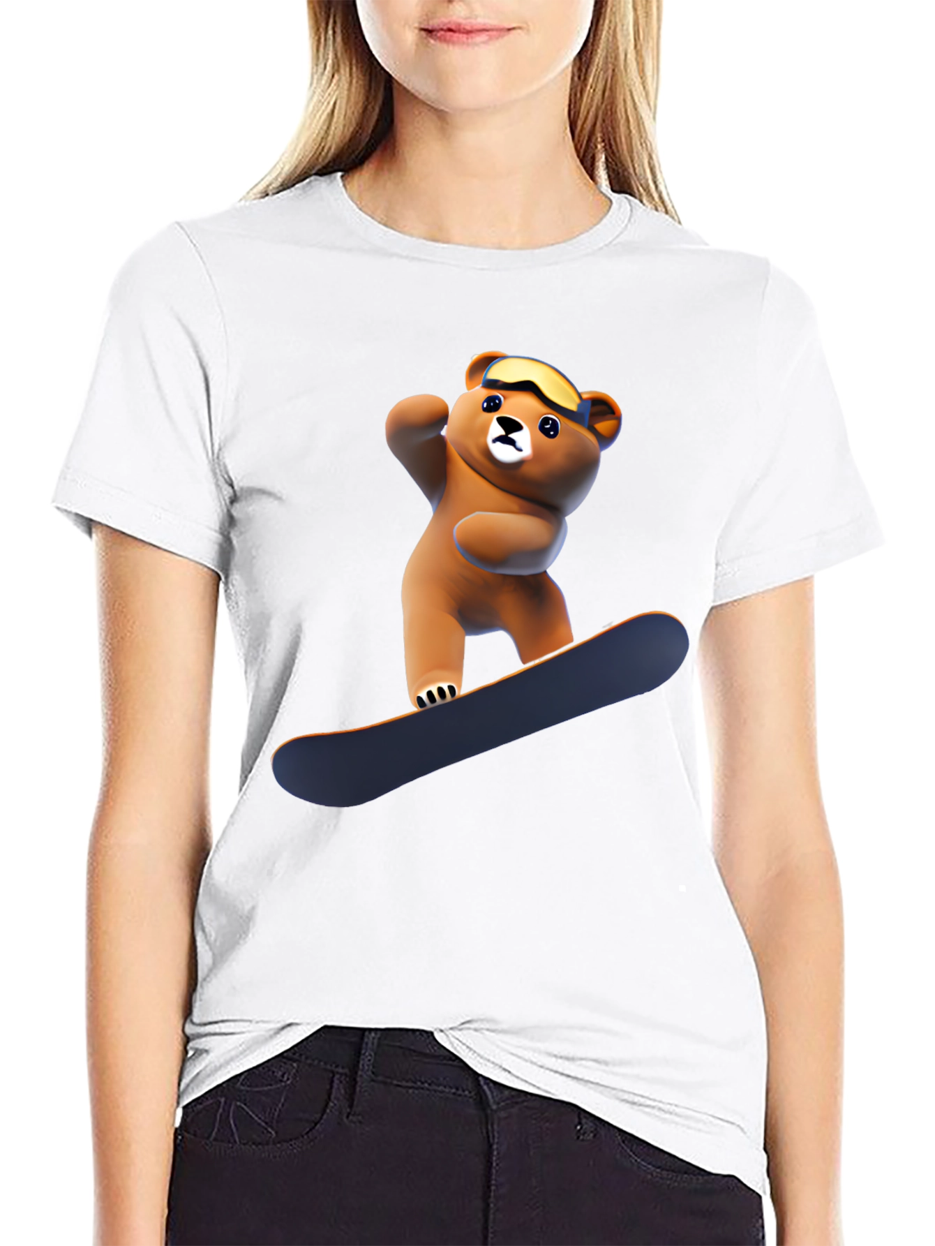 Cool Bear Snowboarding Graphic T-Shirt