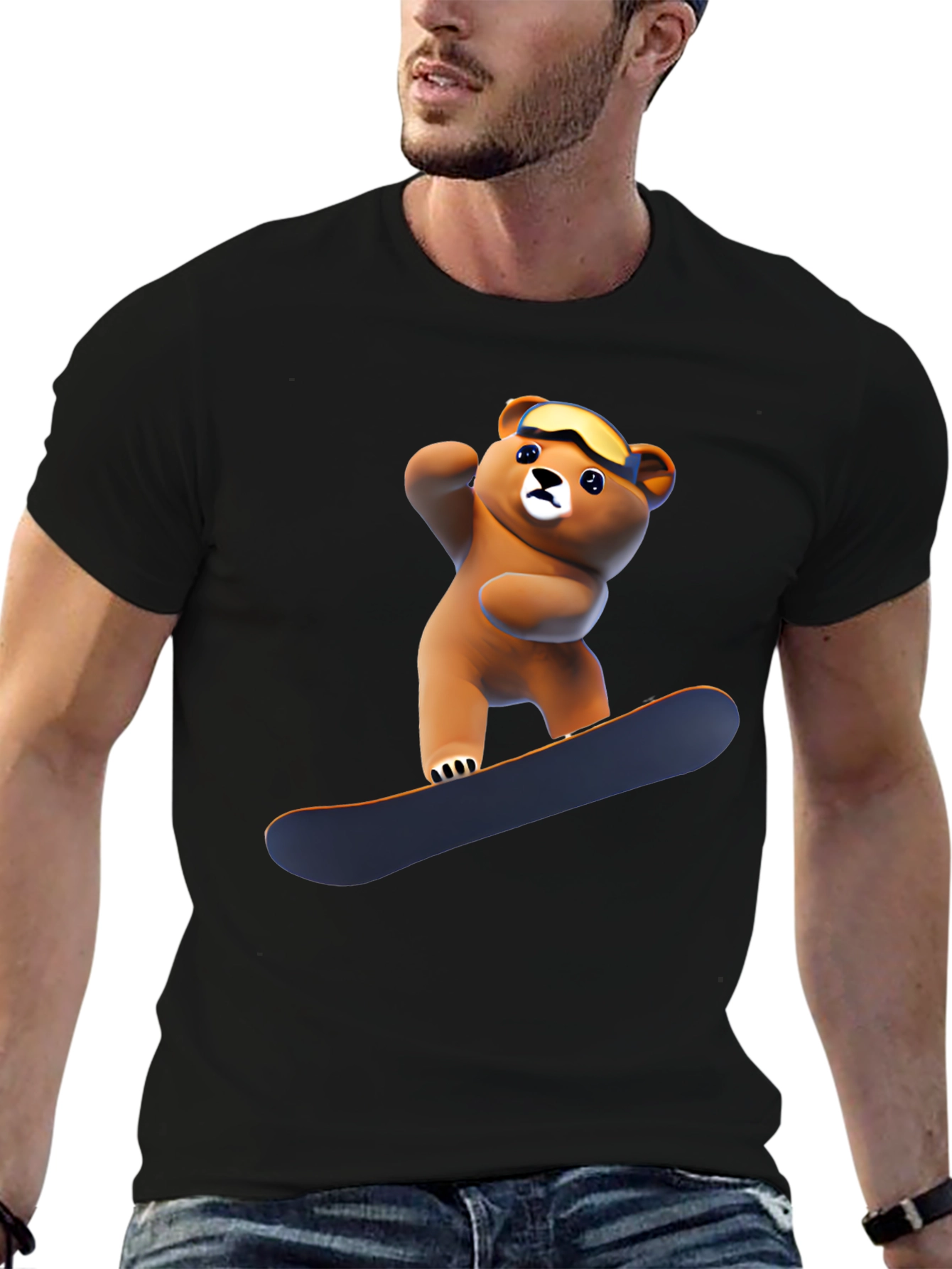 Cool Bear Snowboarding Graphic T-Shirt