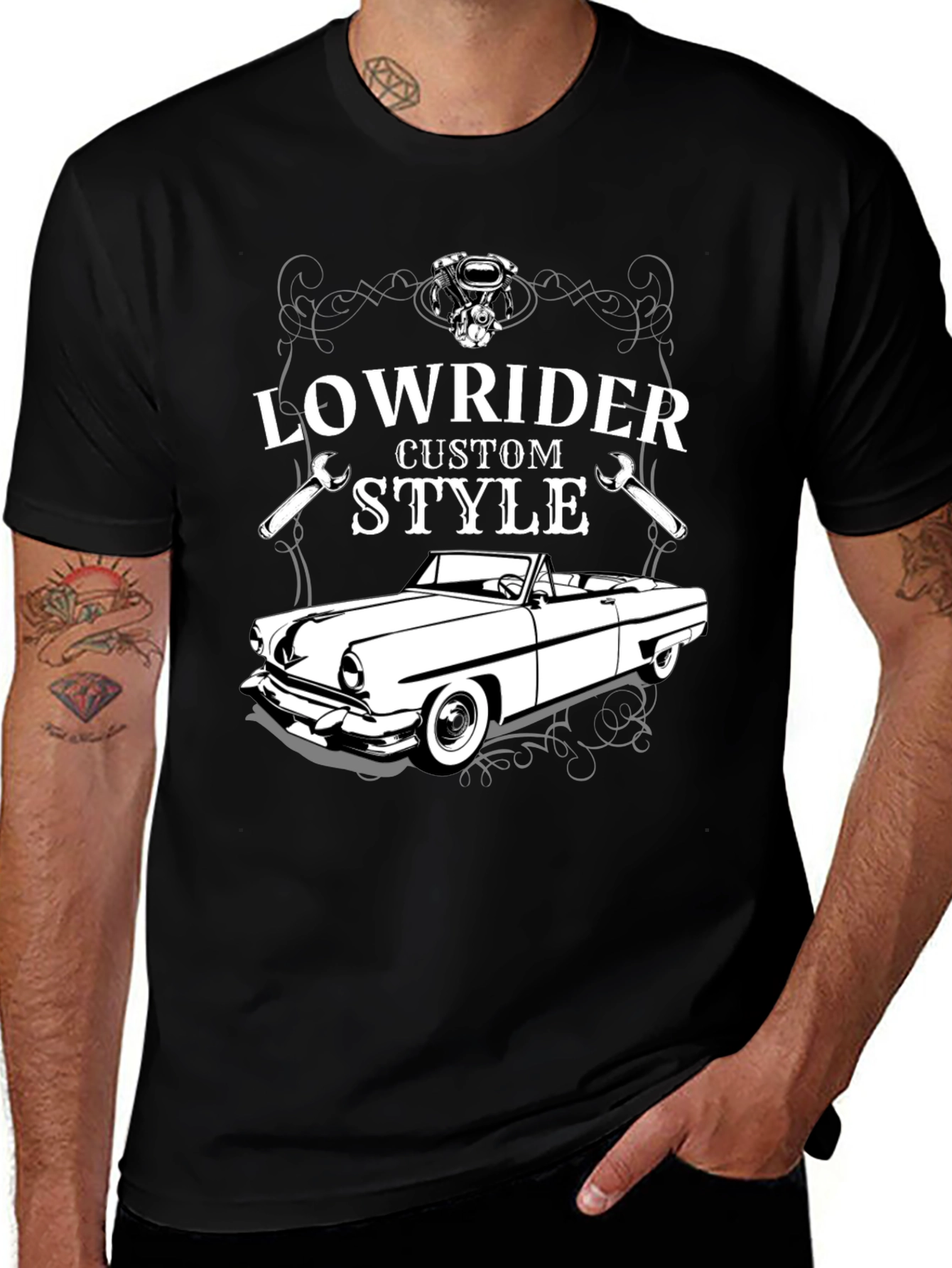 Lowrider Custom Style T-Shirt - Classic Car Design