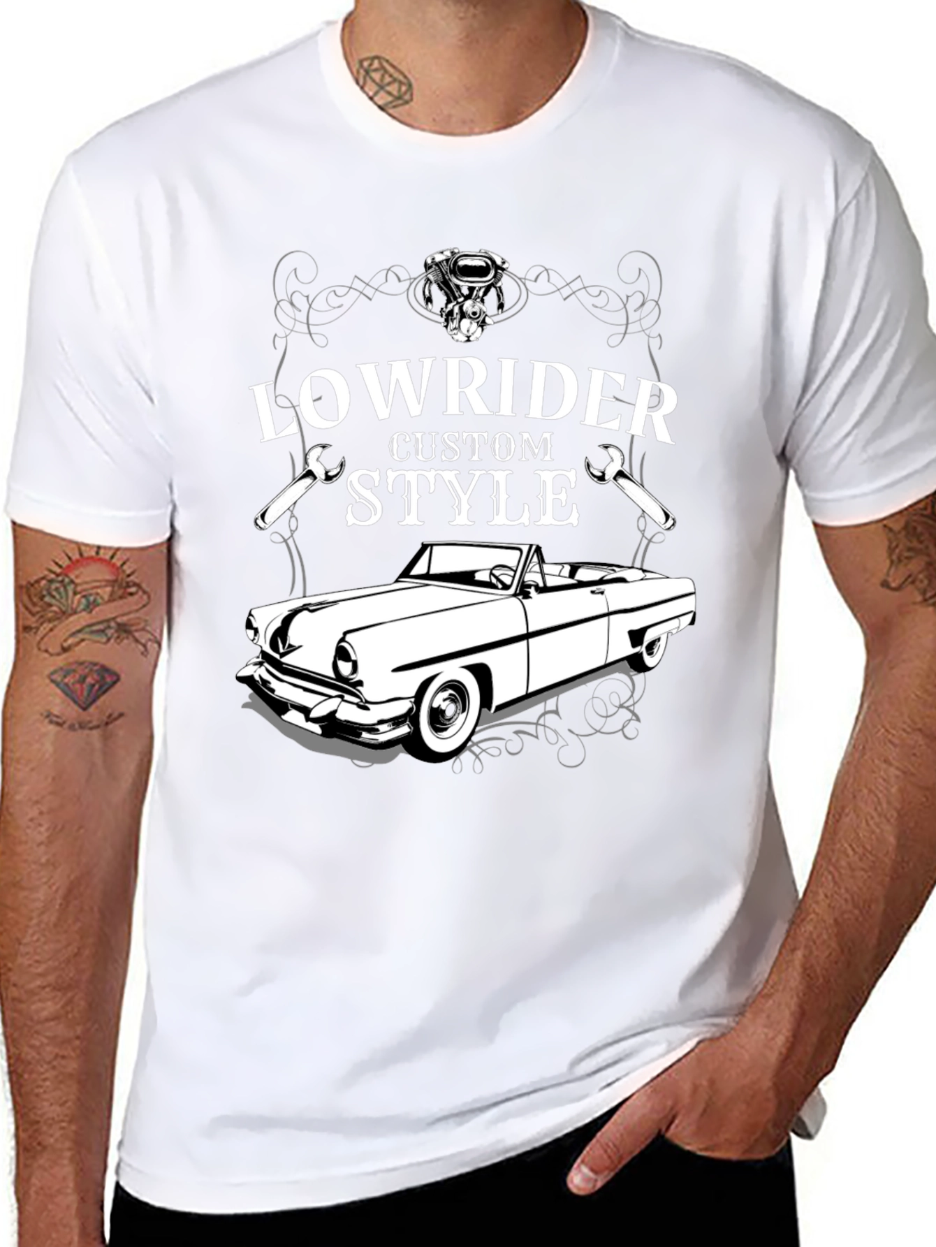 Lowrider Custom Style T-Shirt - Classic Car Design