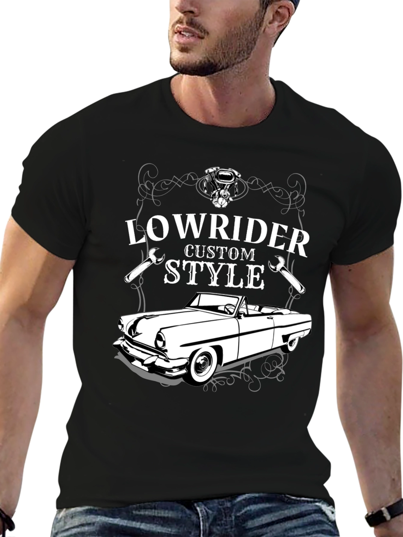 Lowrider Custom Style T-Shirt - Classic Car Design