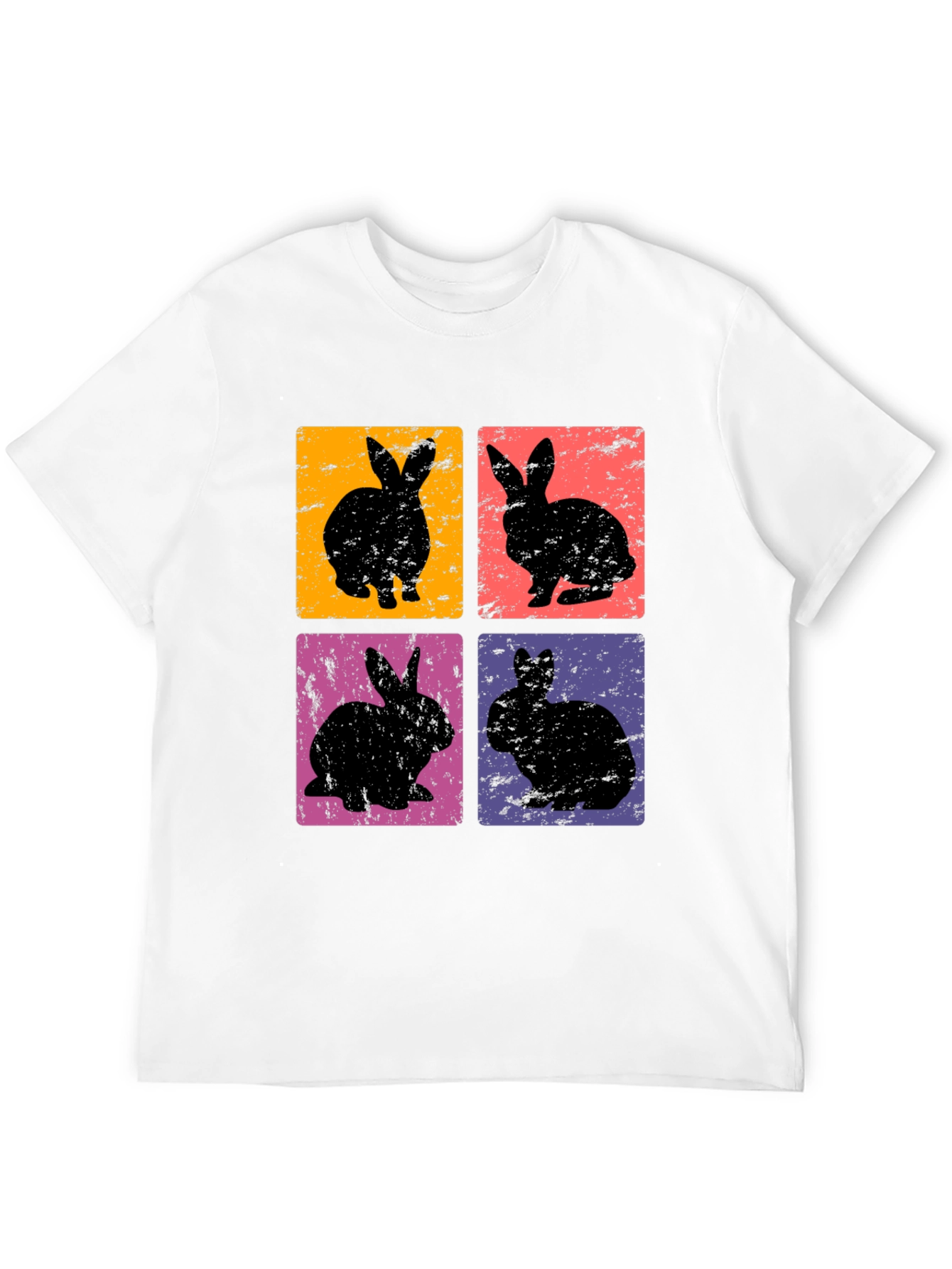 Retro Rabbit Tee - Four Square Bunny Design Shirt
