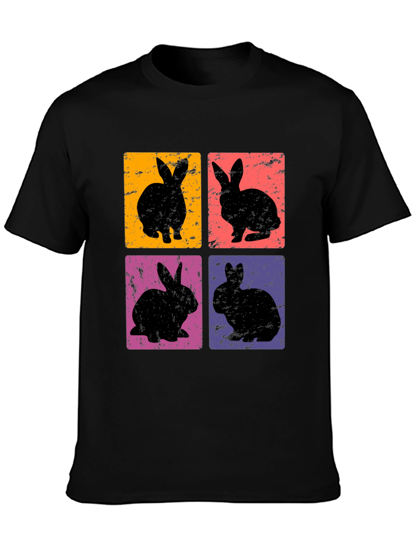 Retro Rabbit Tee - Four Square Bunny Design Shirt