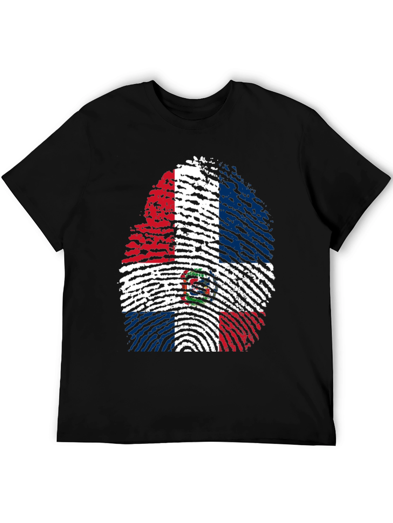 Dominican Republic Flag Fingerprint T-Shirt