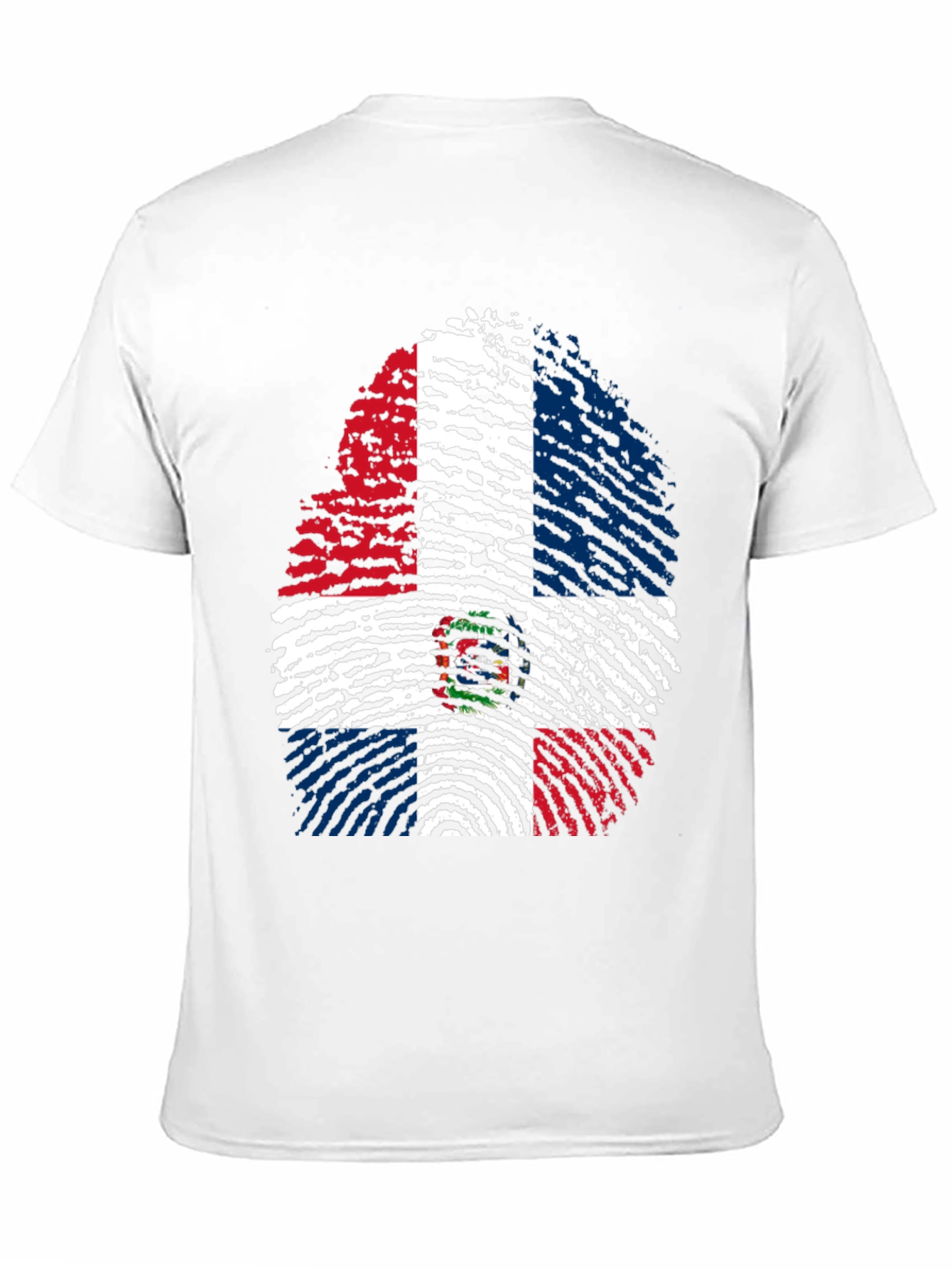 Dominican Republic Flag Fingerprint T-Shirt