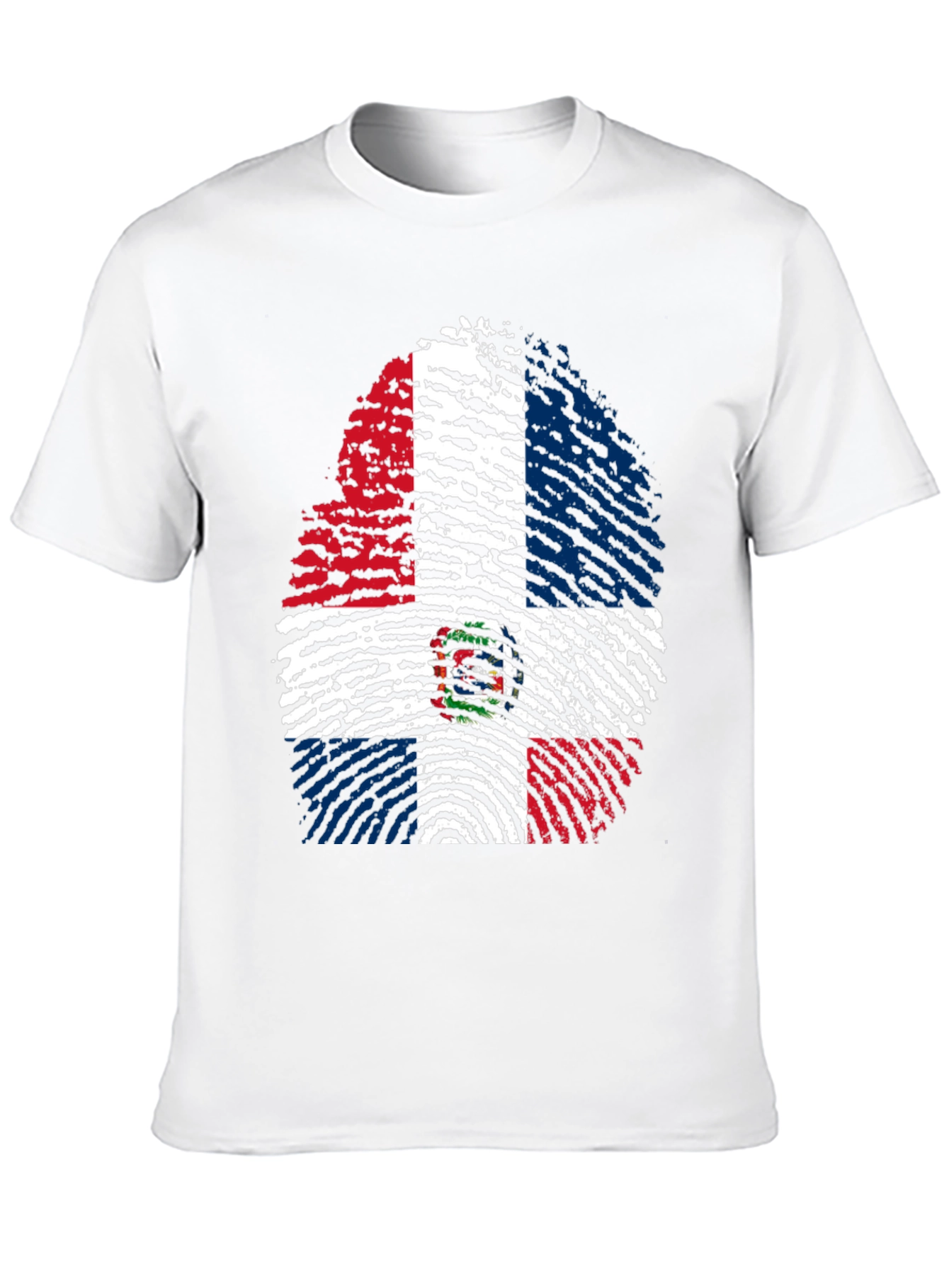 Dominican Republic Flag Fingerprint T-Shirt