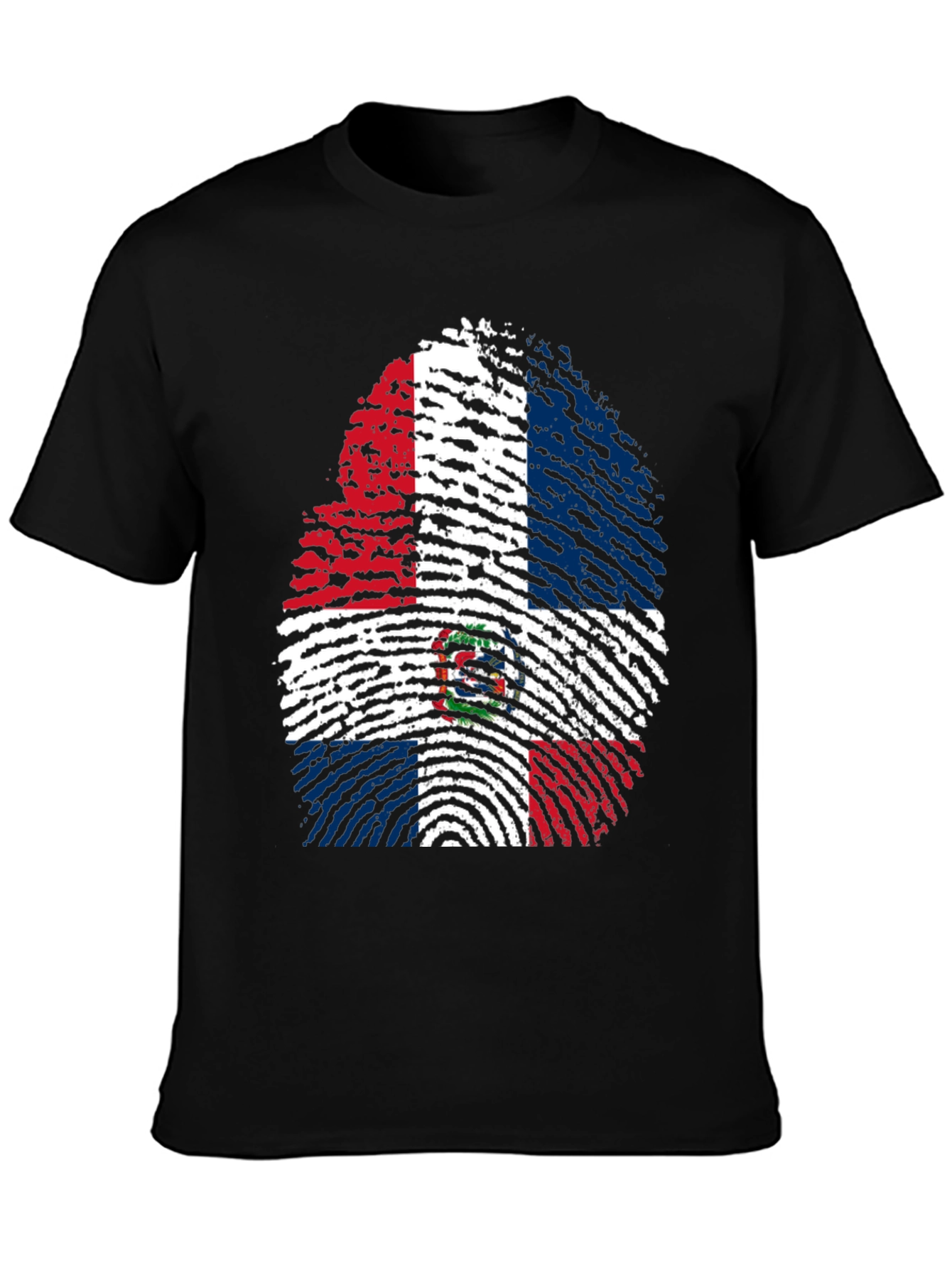 Dominican Republic Flag Fingerprint T-Shirt