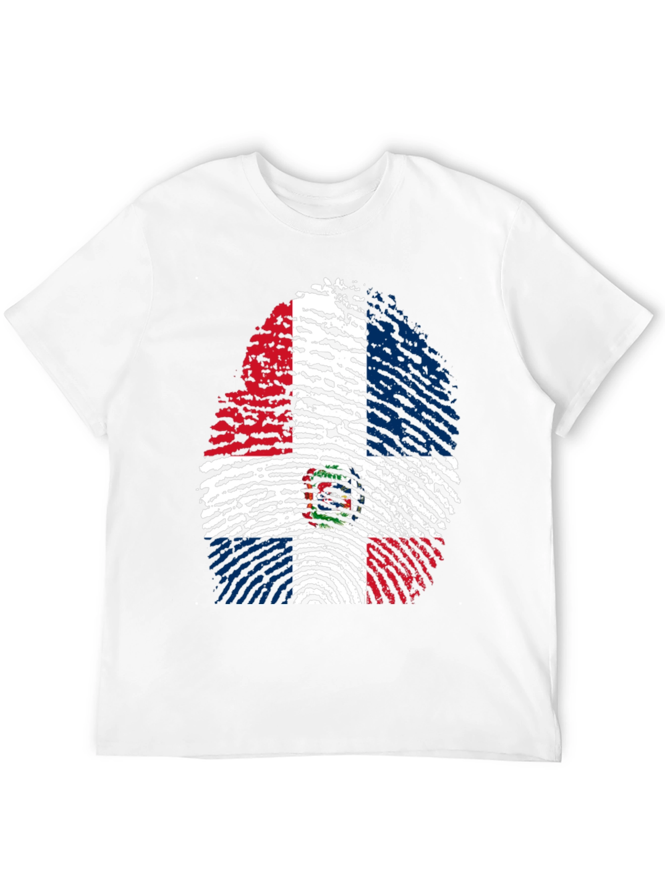 Dominican Republic Flag Fingerprint T-Shirt