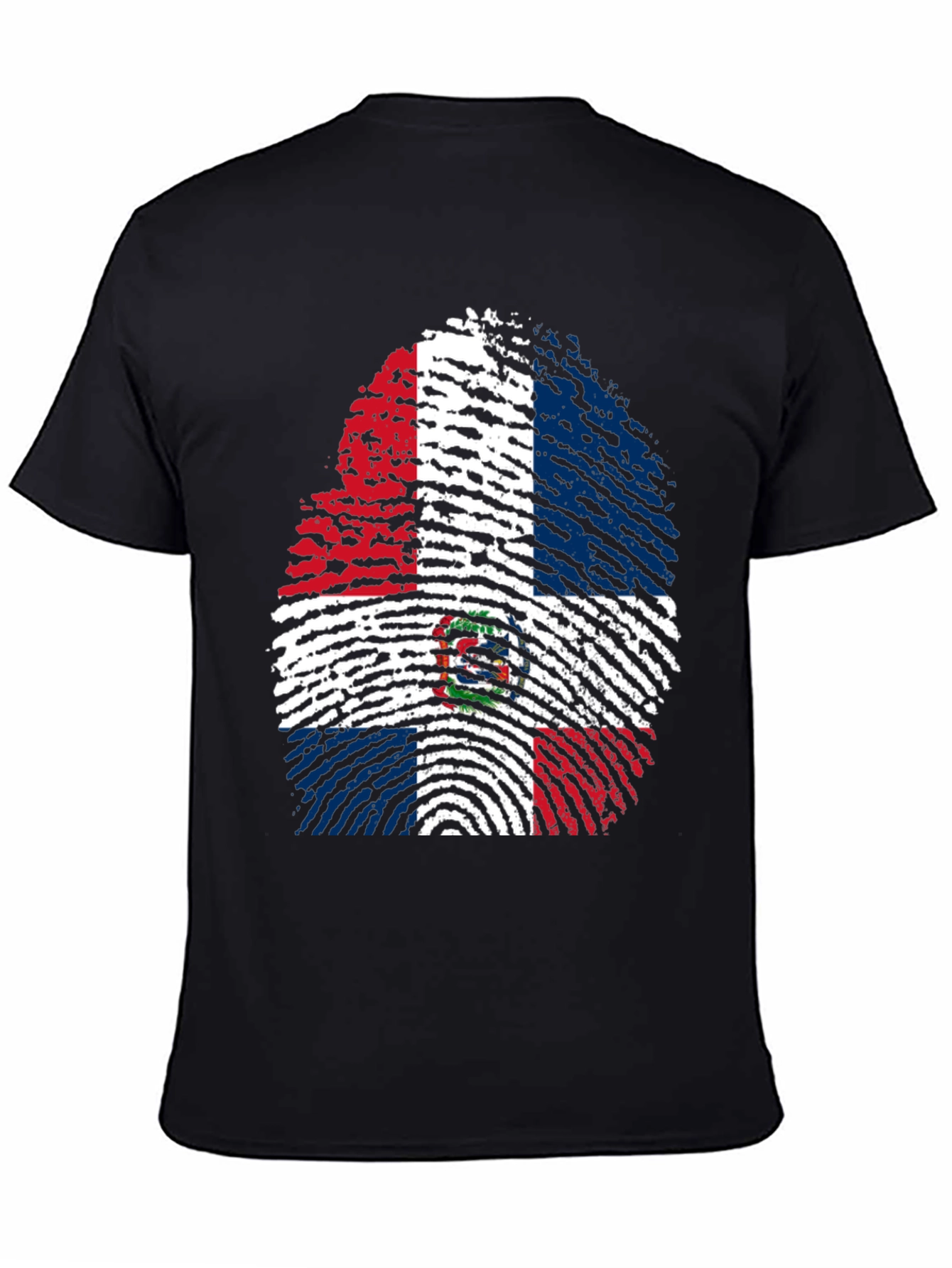 Dominican Republic Flag Fingerprint T-Shirt