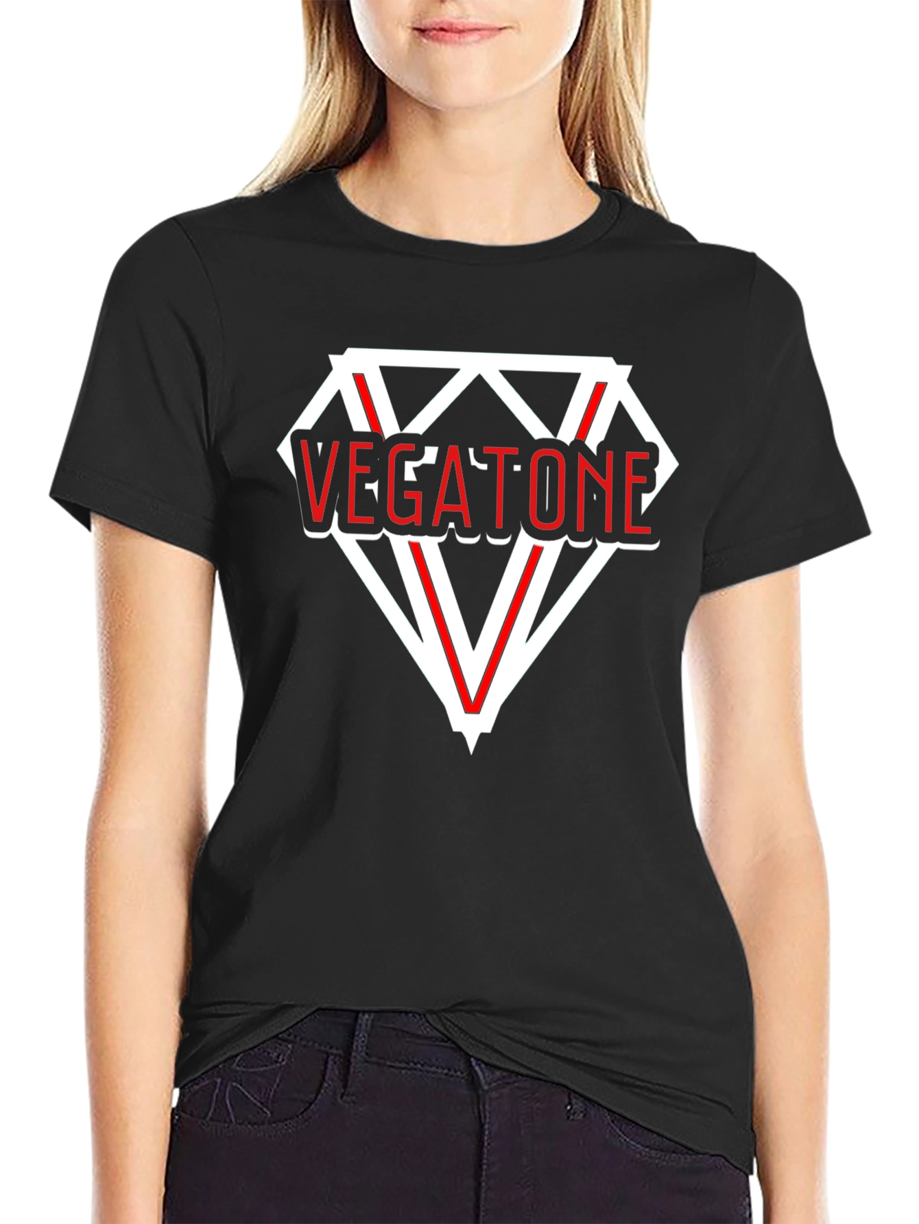 Vegatone Diamond Logo Black T-Shirt